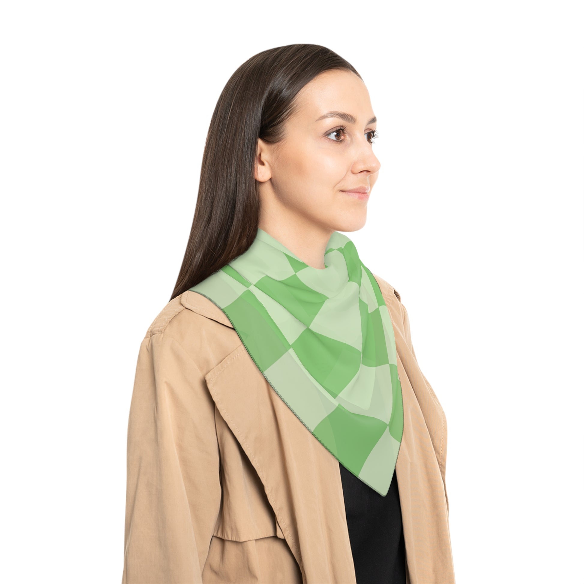 Checkerboard Green Poly Scarf, Artsulli - Art is Long, Life is Short, Accessories, , , , , , , 