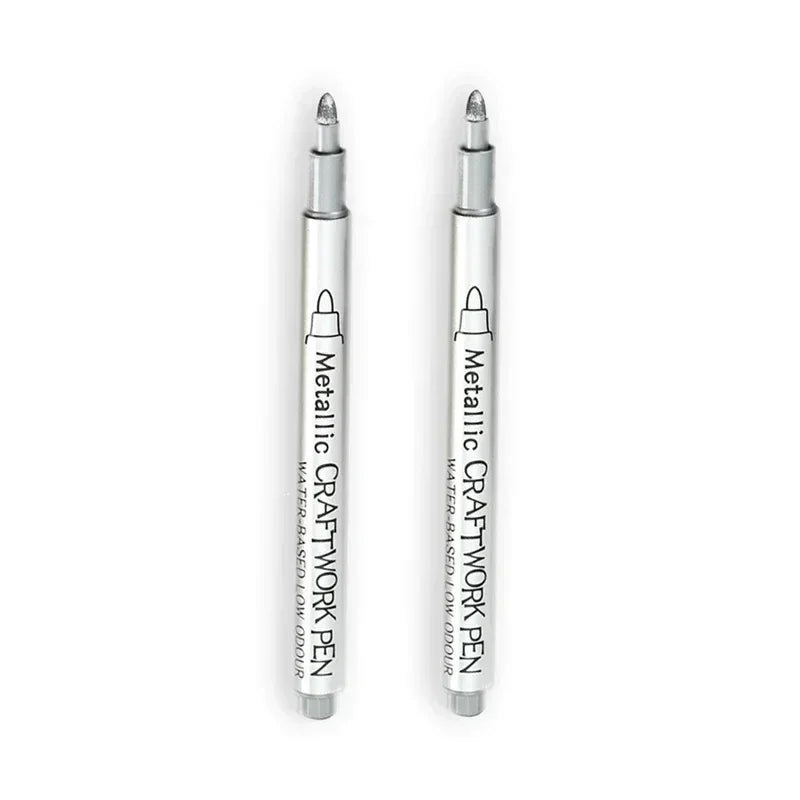 Buy The Best By Artsulli - Art is Long Life Short - 1/2Pc Brush Metallic Marker Pens Gold Silver Permanent Markers for Crafts Manga