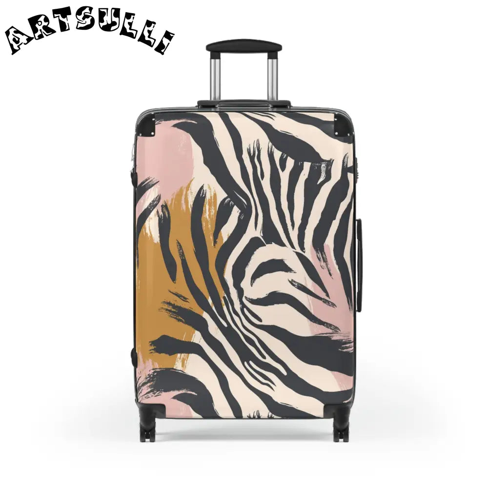 JAKKOUTTHEBXX Zebra Print Hard Shell Carry-On Luggage with Spinner