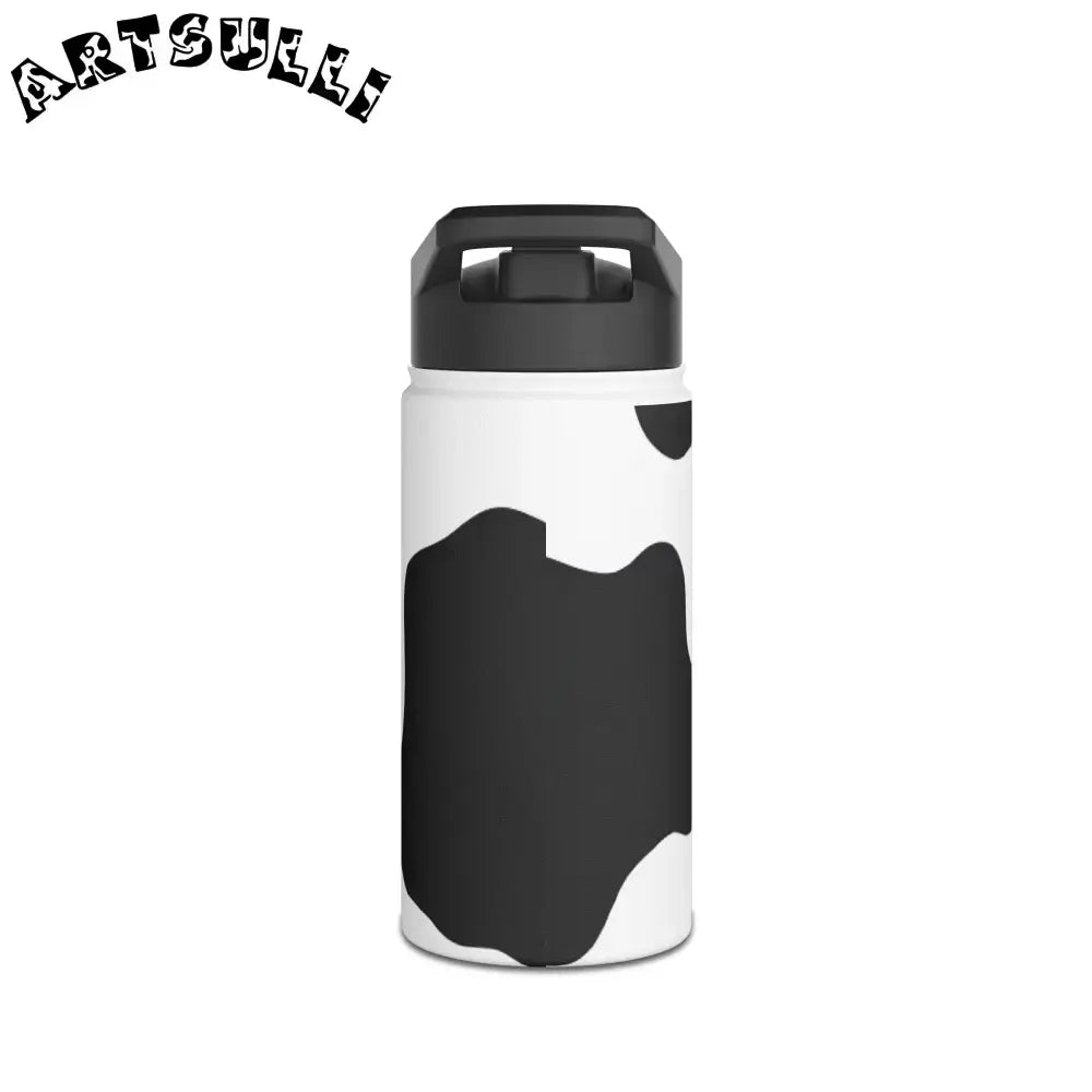 JAKKOUTTHEBXX Stainless Steel Cow Print Water Bottle with Flip Top