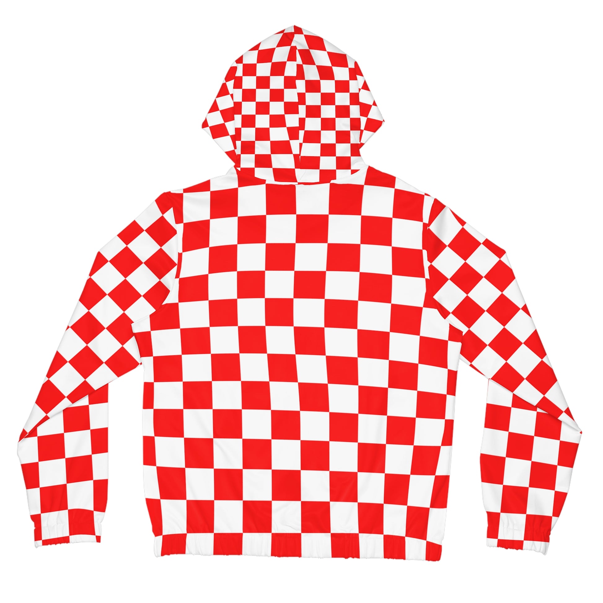 Checkerboard Red and White Women’s Full-Zip Hoodie (AOP), Artsulli - Art is Long, Life is Short, All Over Prints, , , , , , , 