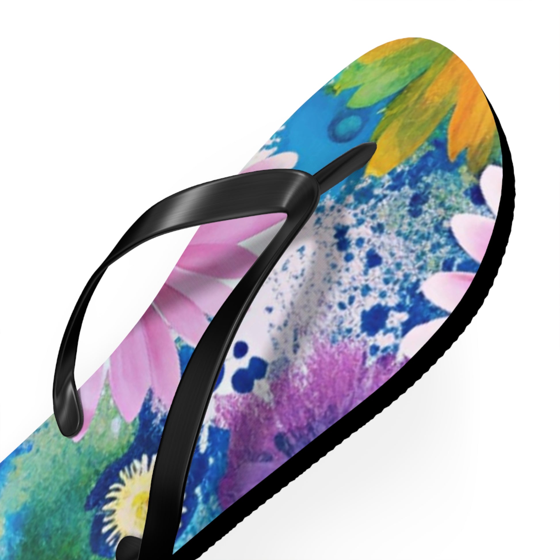 Magical Flower Explosion Multi-Color Flip Flops, Artsulli - Art is Long, Life is Short, Shoes, , , , , , , 