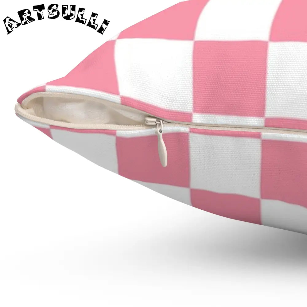 JAKKOUTTHEBXX Pink Checkerboard Throw Pillow 2025