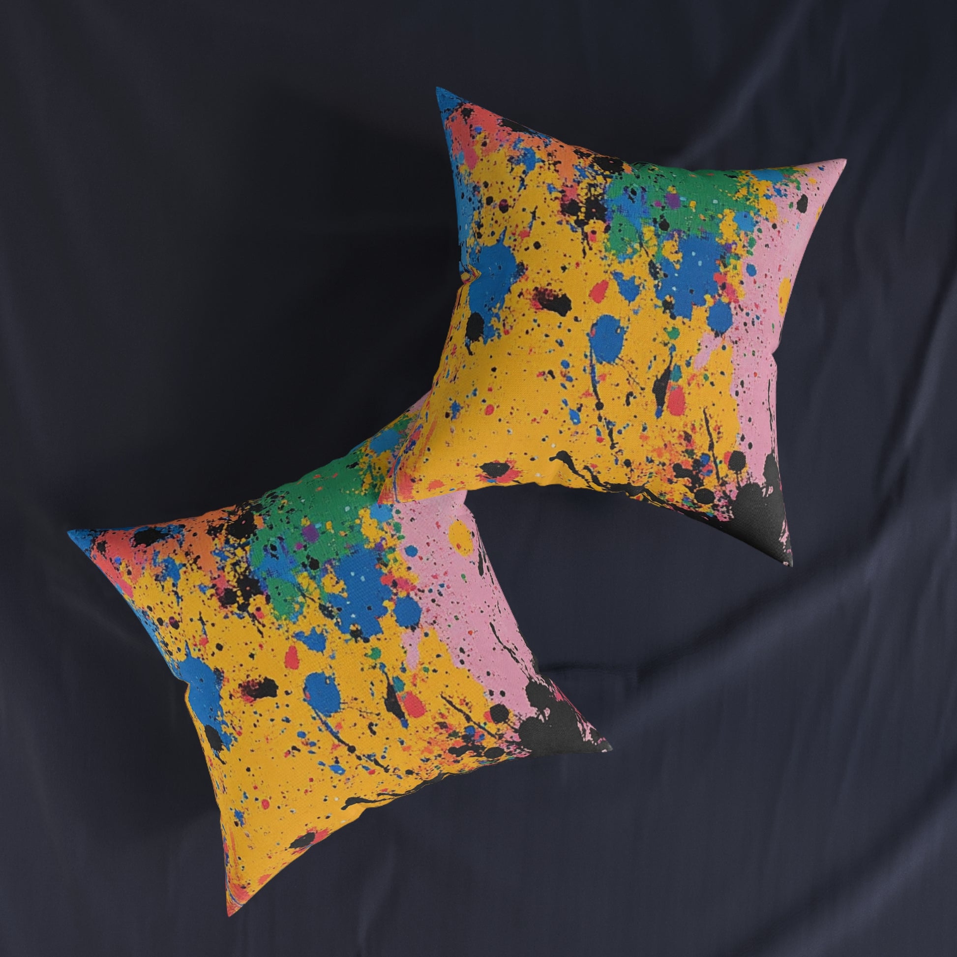 The Colors Of Paint Splatter Square Pillow, Artsulli - Art is Long, Life is Short, Home Decor, , , , , , , 