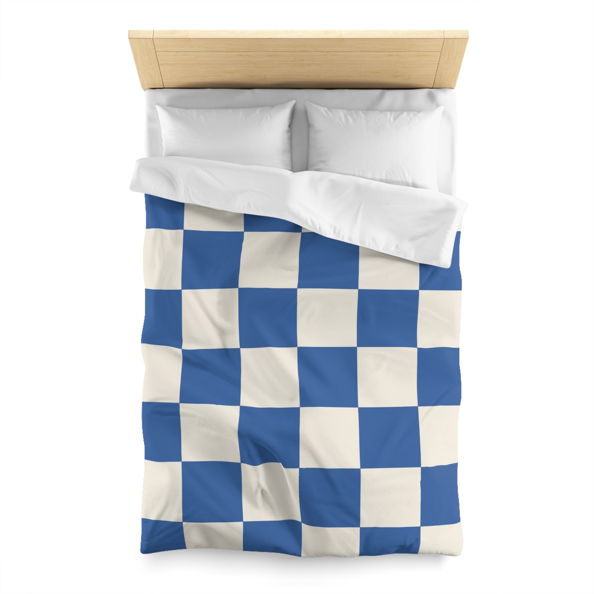 Checkerboard Blue Microfiber Duvet Cover, Artsulli - Art is Long, Life is Short, Home Decor, , , , , , , 