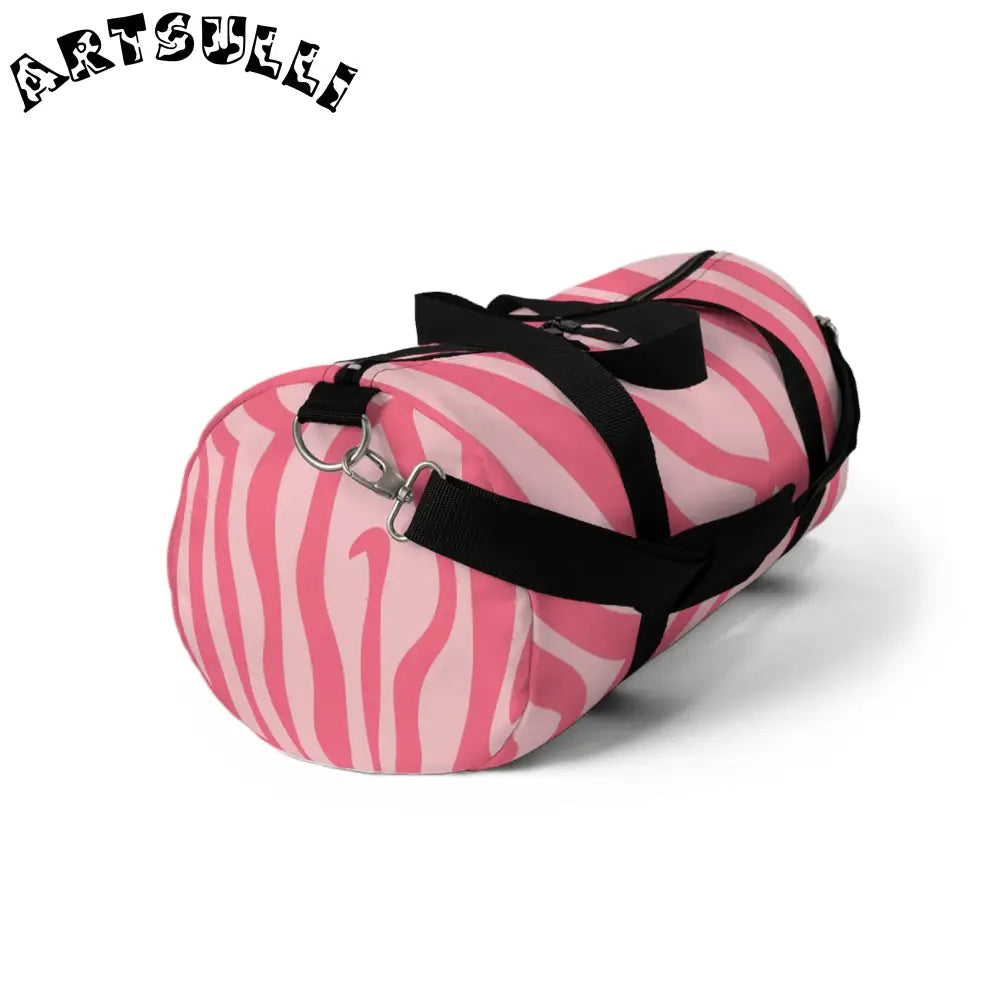 JAKKOUTTHEBXX Pink Zebra Print Duffel Bags 2025
