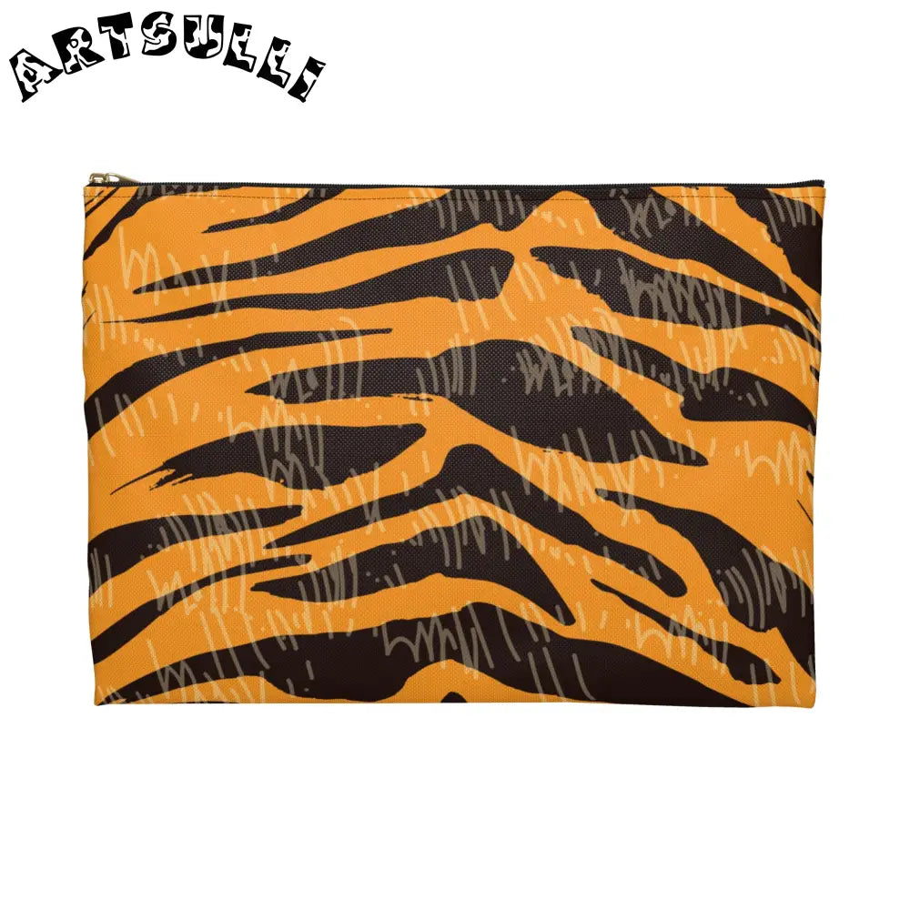 JAKKOUTTHEBXX Tiger Scratches Orange & Black Accessory Pouch