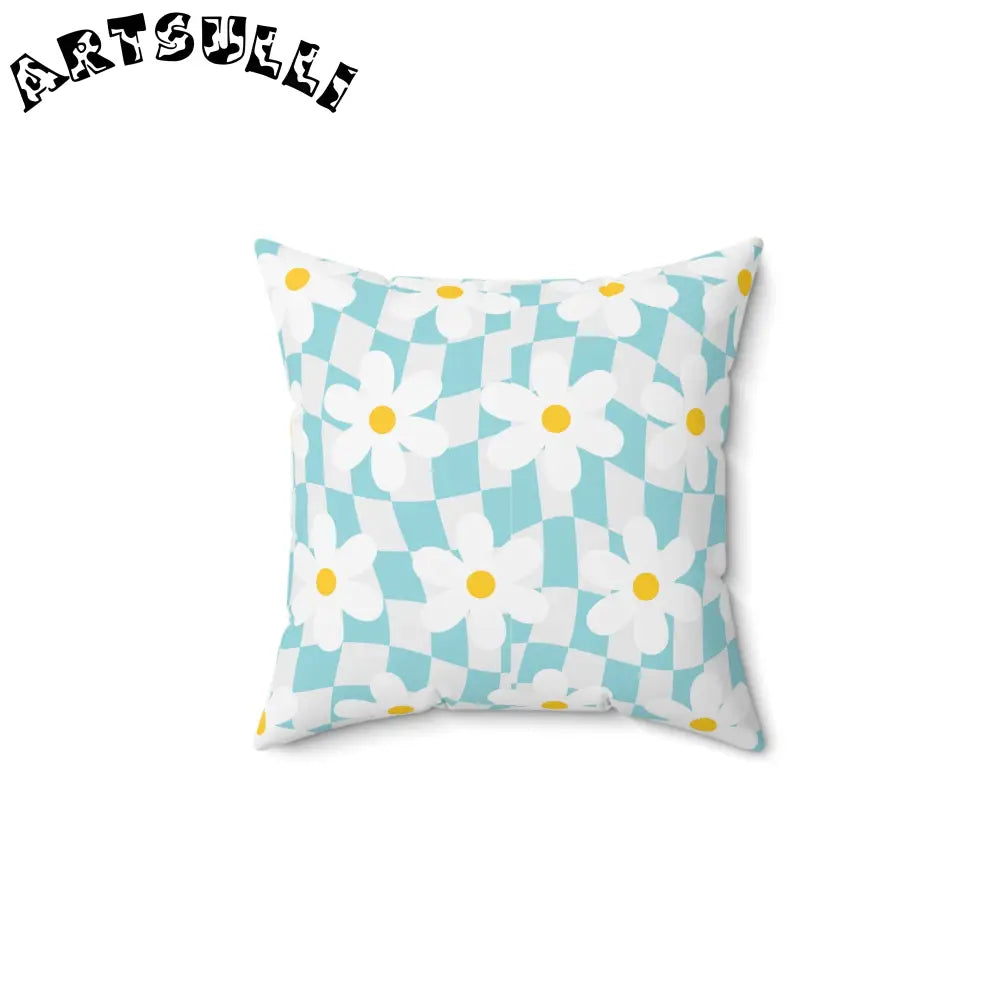 JAKKOUTTHEBXX Trippy Check Garden Spun Polyester Square Pillow