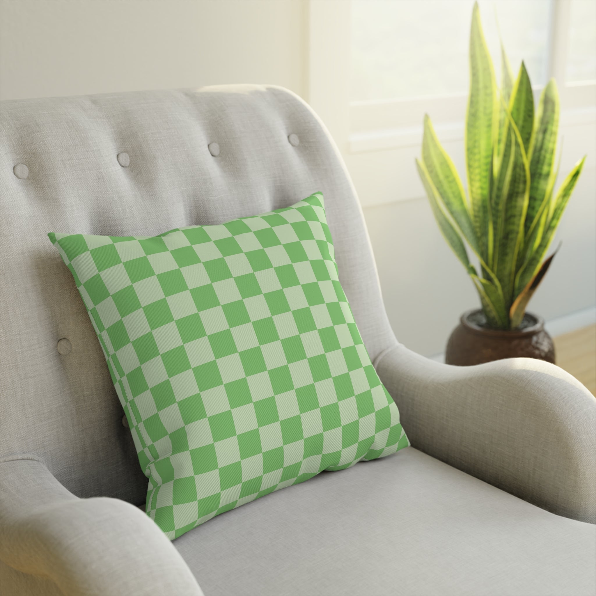 Checkerboard Green Cushion, Artsulli - Art is Long, Life is Short, Home Decor, , , , , , , 