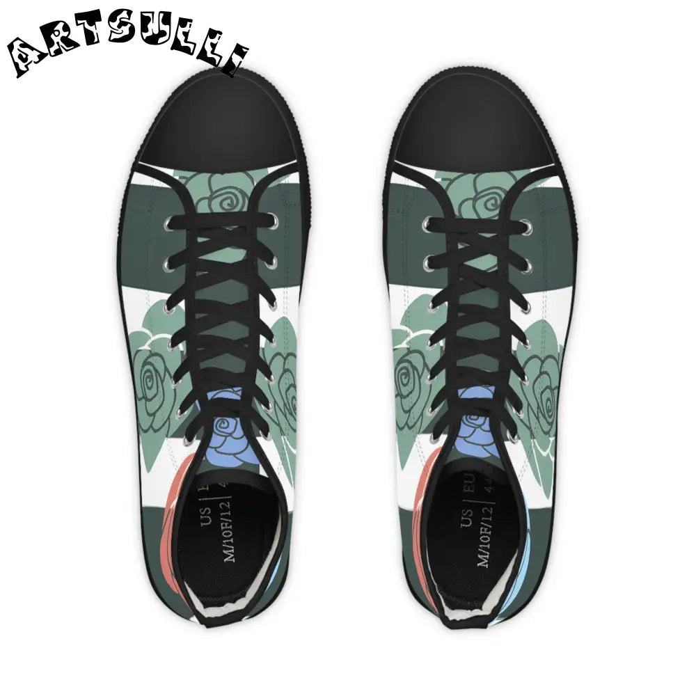 JAKKOUTTHEBXX Stripes x Roses Black and White Men’s High Top
