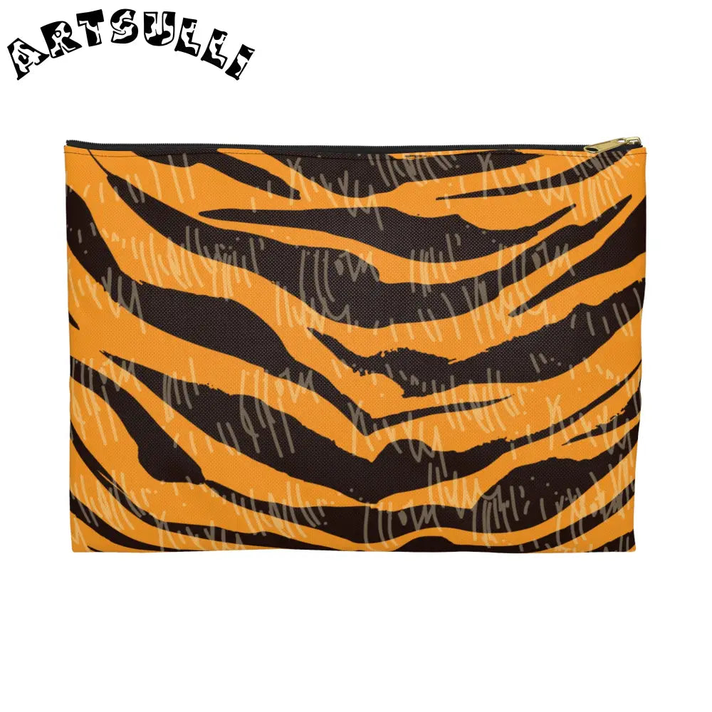 JAKKOUTTHEBXX Tiger Scratches Orange & Black Accessory Pouch