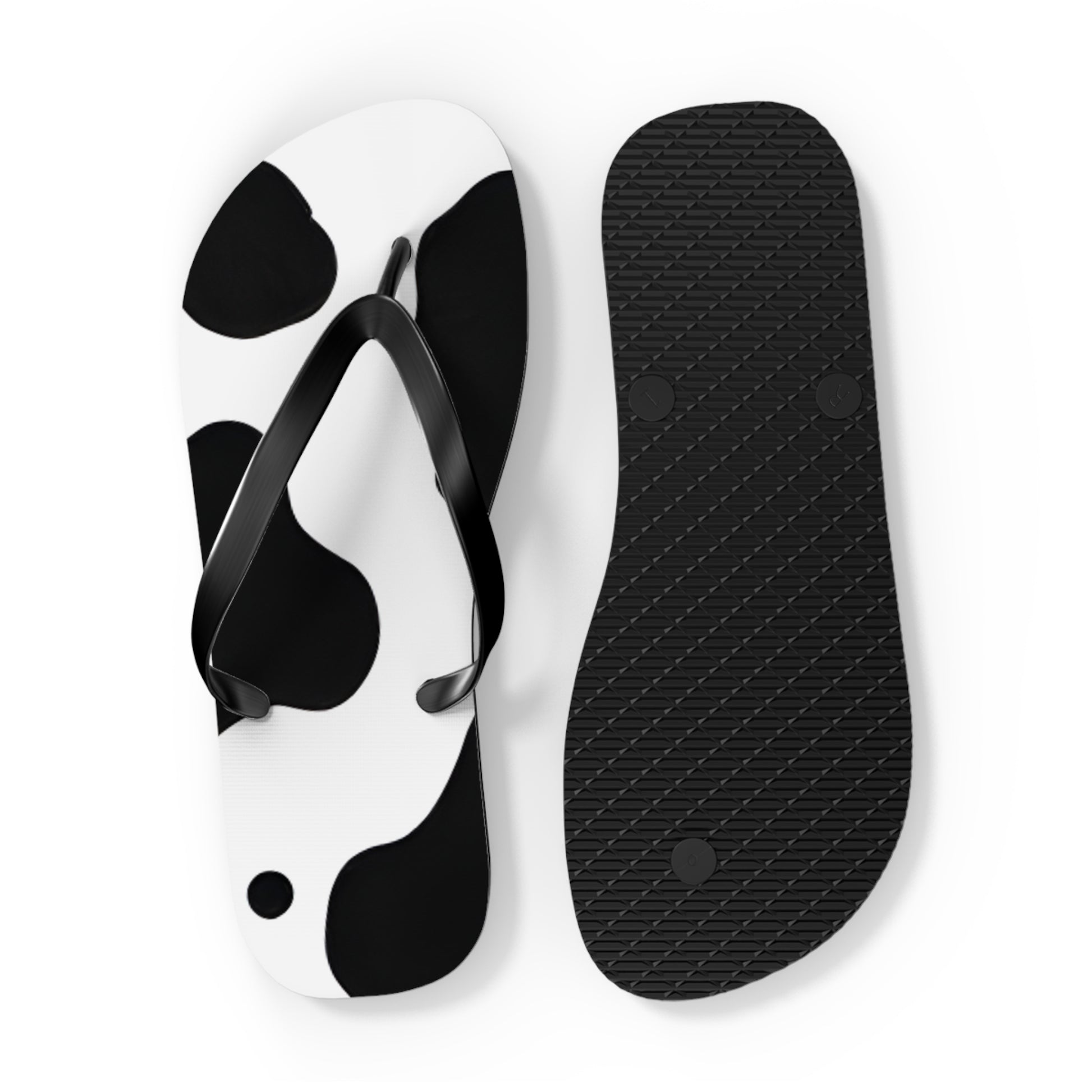 Cow Print Focus Flip Flops, Artsulli - Art is Long, Life is Short, Shoes, , , , , , , 