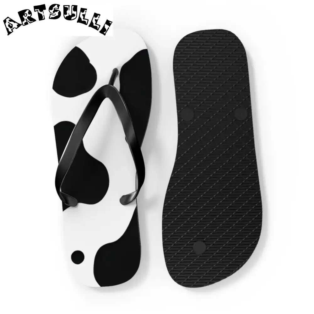 JAKKOUTTHEBXX Cow Print Illustration Printed Flip Flops 2025