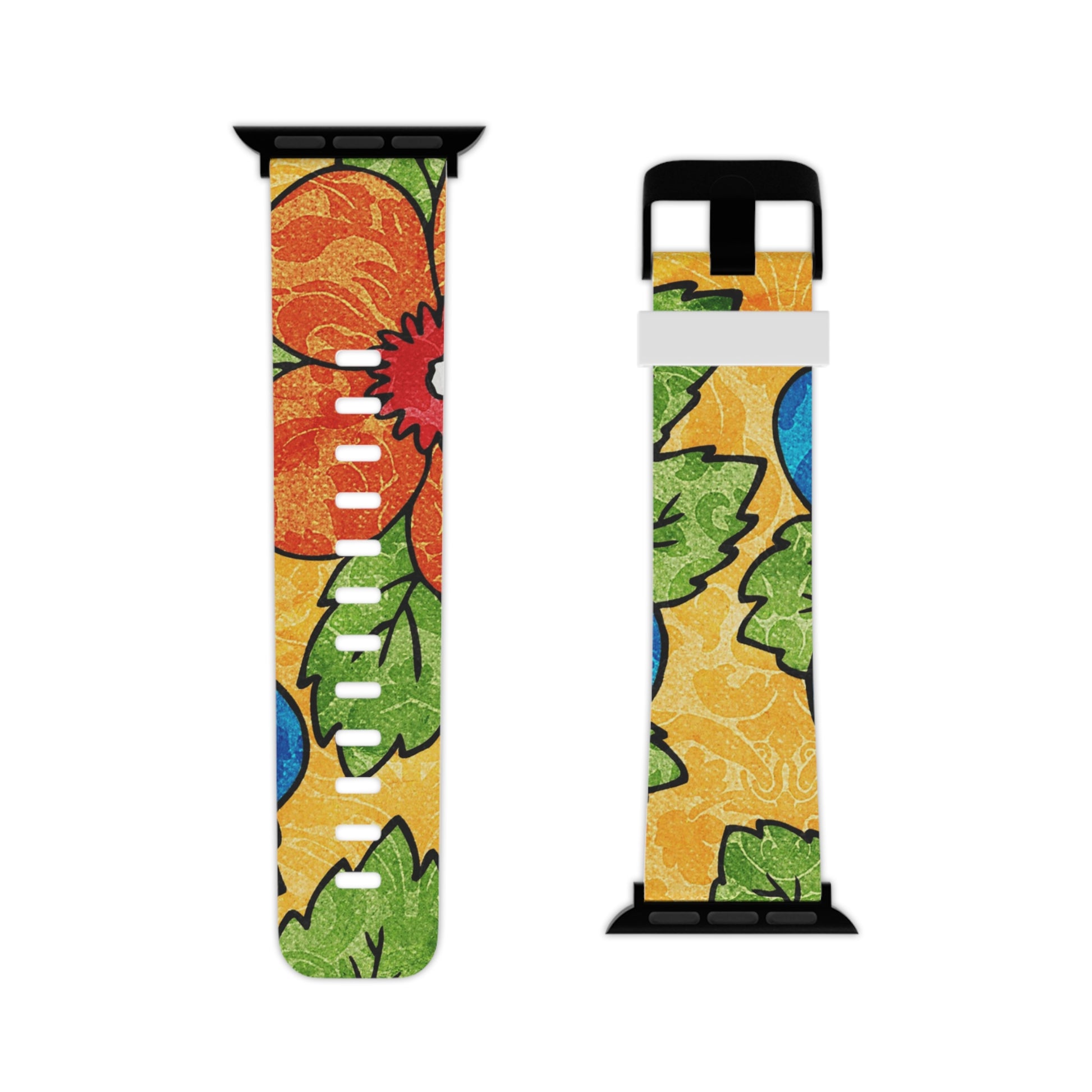 Groovy Yellow Floral Kl Watch Band for Apple Watch, Artsulli - Art is Long, Life is Short, Accessories, , , , , , , 