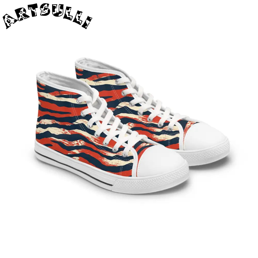 JAKKOUTTHEBXX Capricious Tiger Wave Women’s High Top Sneakers