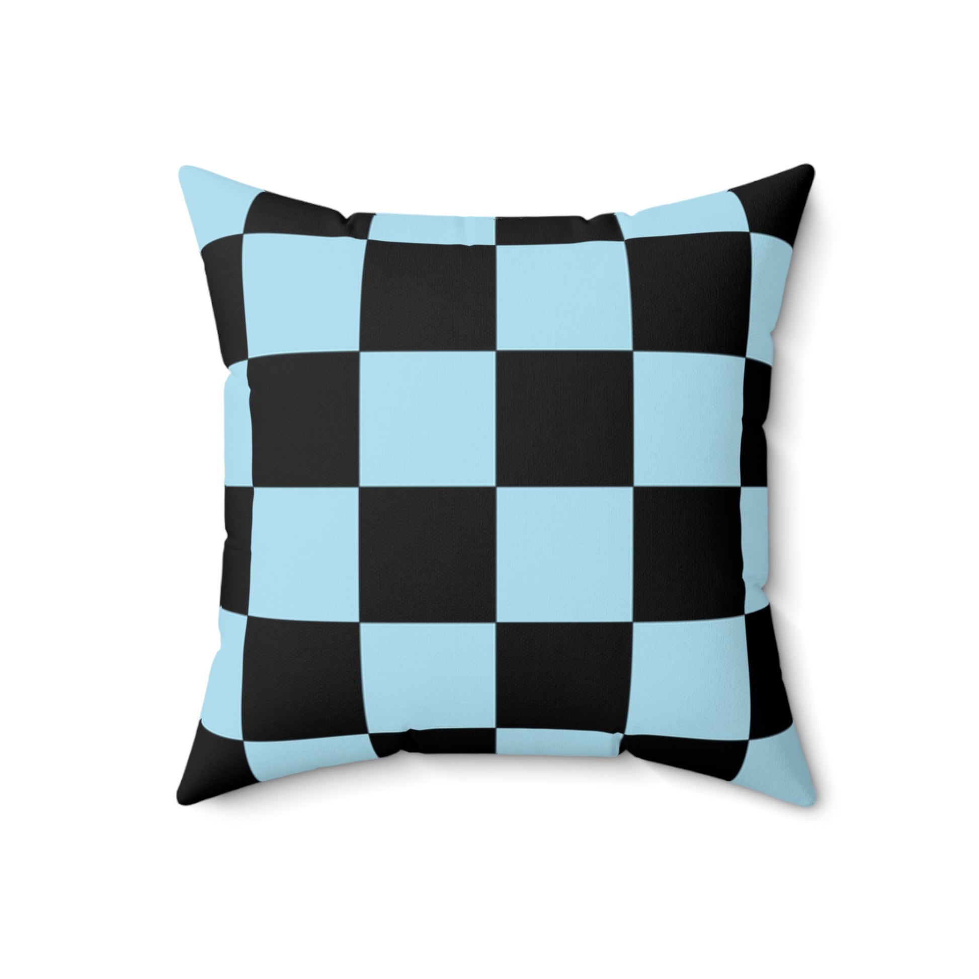 Checkerboard Black and Blue Spun Polyester Square Pillow, Artsulli - Art is Long, Life is Short, Home Decor, , , , , , , 
