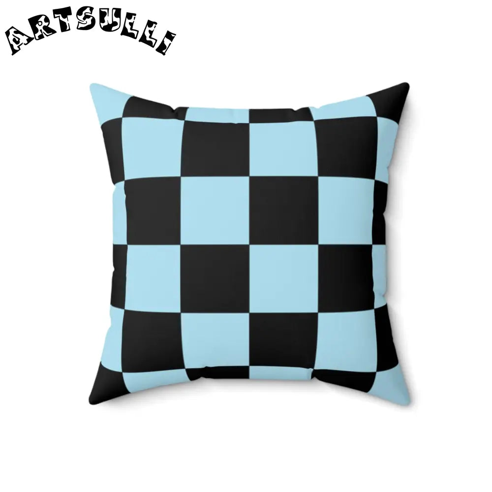 JAKKOUTTHEBXX Checkerboard Black and Blue Spun Polyester Square