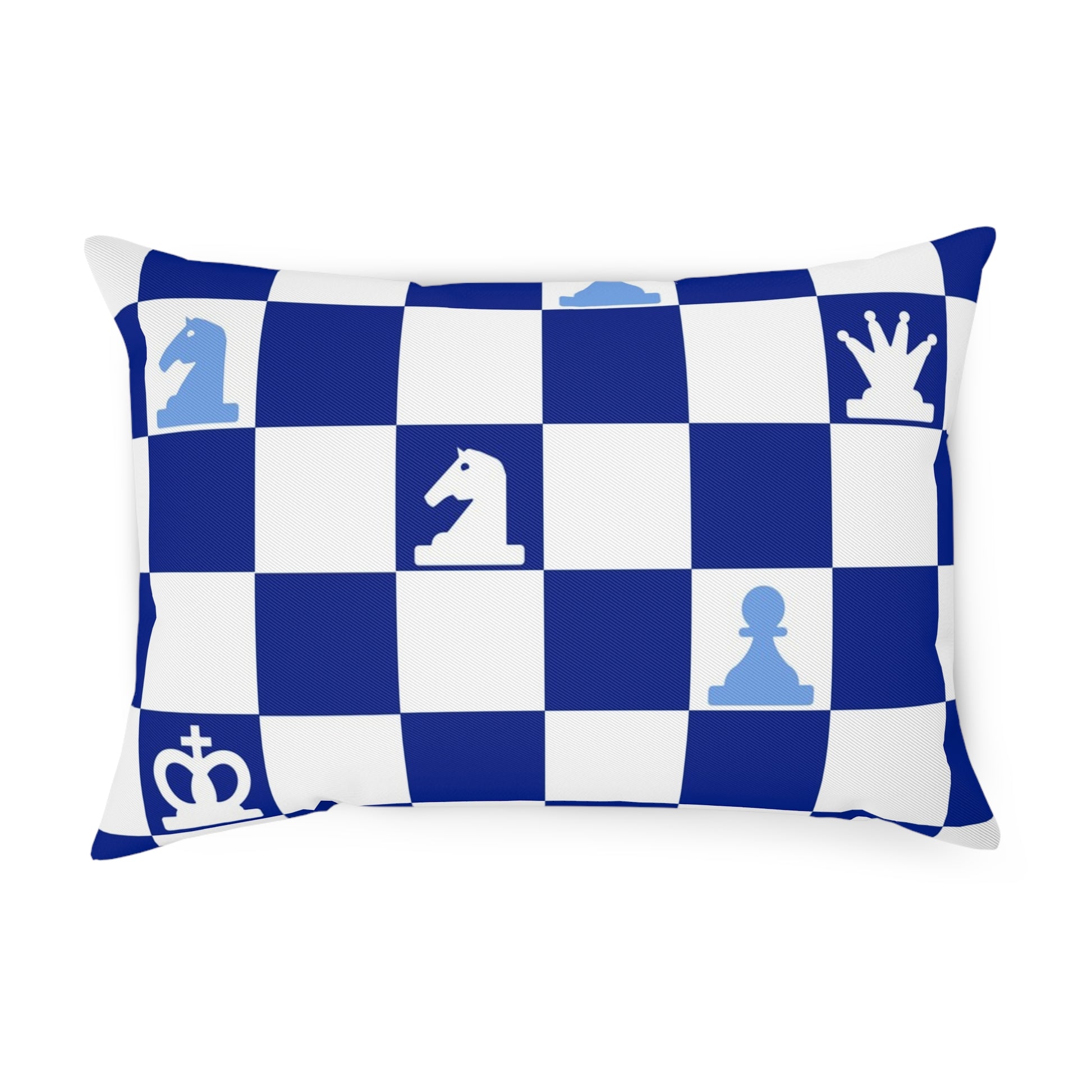 Chessboard Navy Blue Cushion, Artsulli - Art is Long, Life is Short, Home Decor, Size, 19.7" × 13.8", , , , , 23207895000711425778