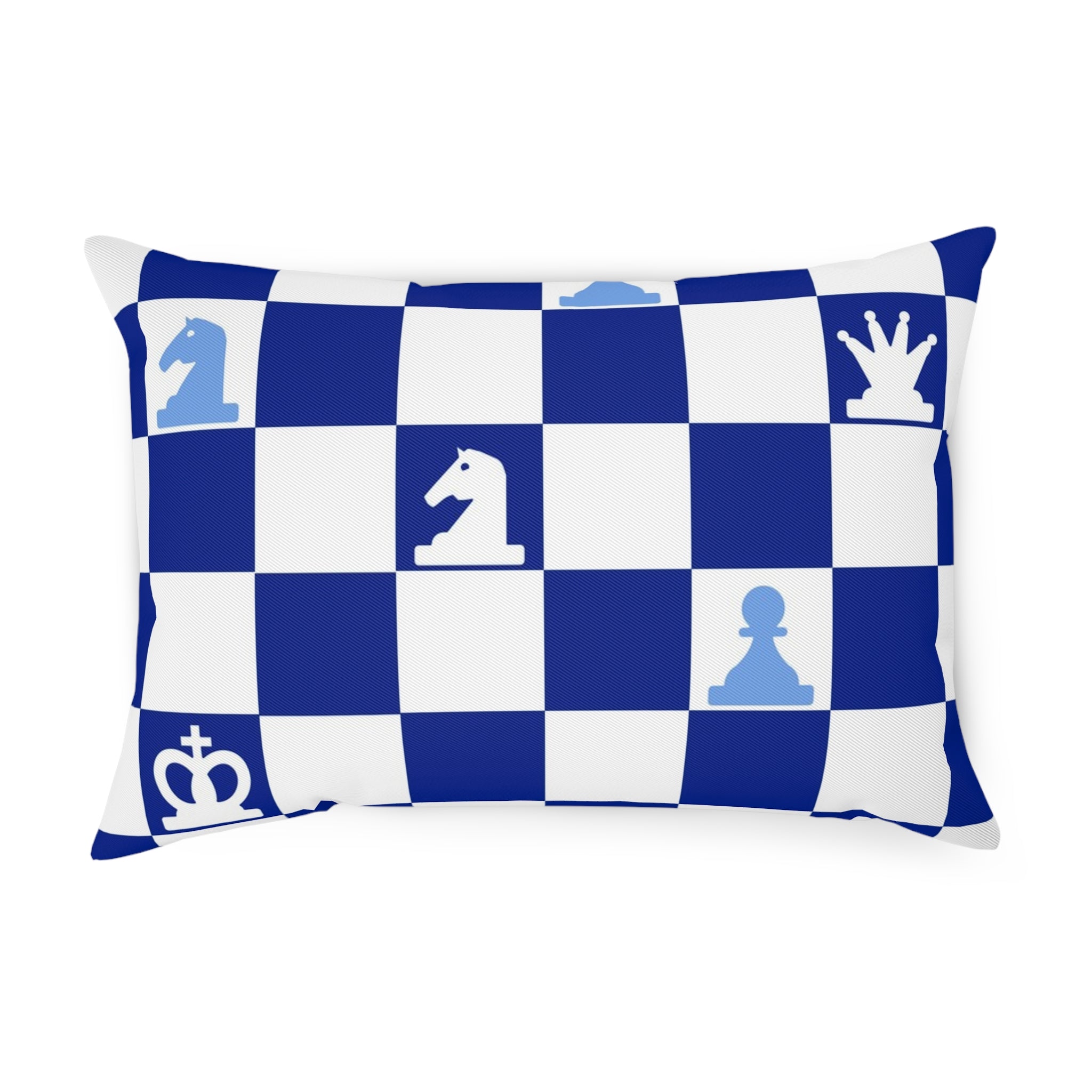 Chessboard Navy Blue Cushion, Artsulli - Art is Long, Life is Short, Home Decor, Size, 19.7" × 13.8", , , , , 23207895000711425778