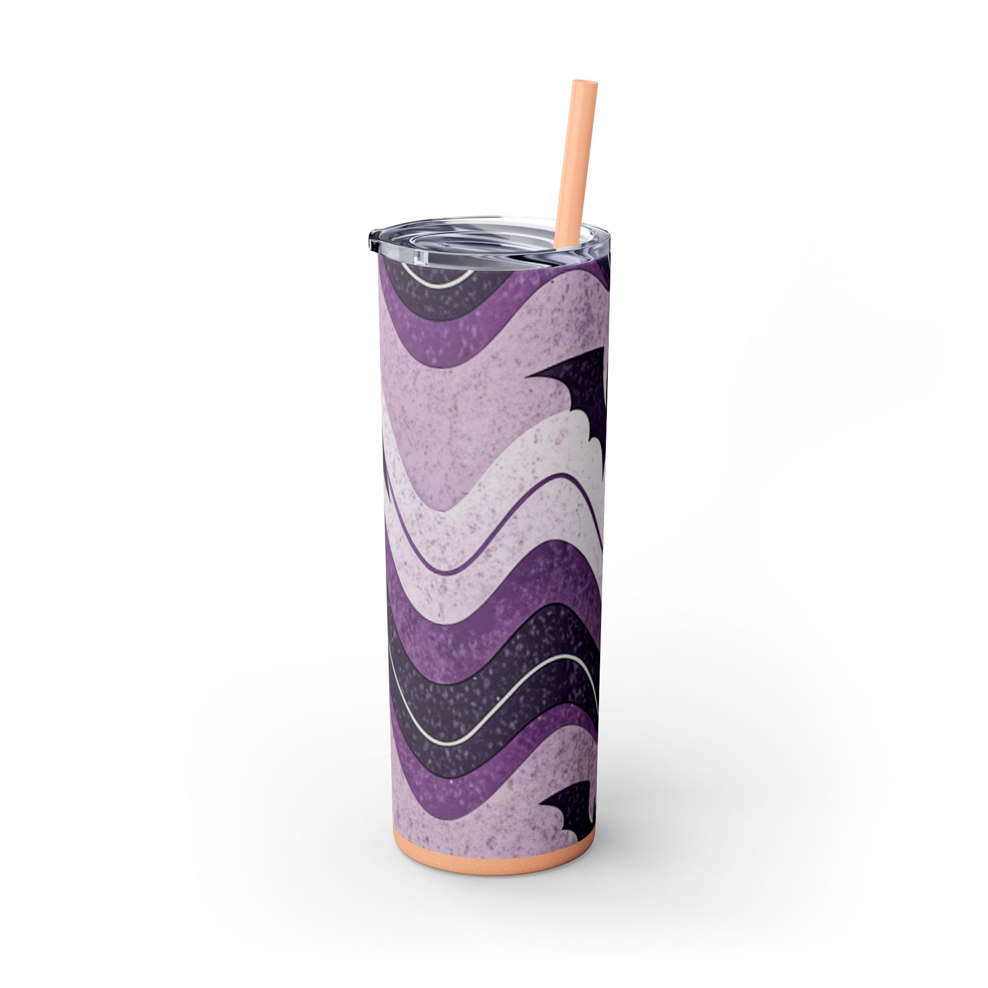 Bat Wave Skinny Tumbler with Straw, 20oz, Artsulli - Art is Long, Life is Short, Mug, , , , , , , 