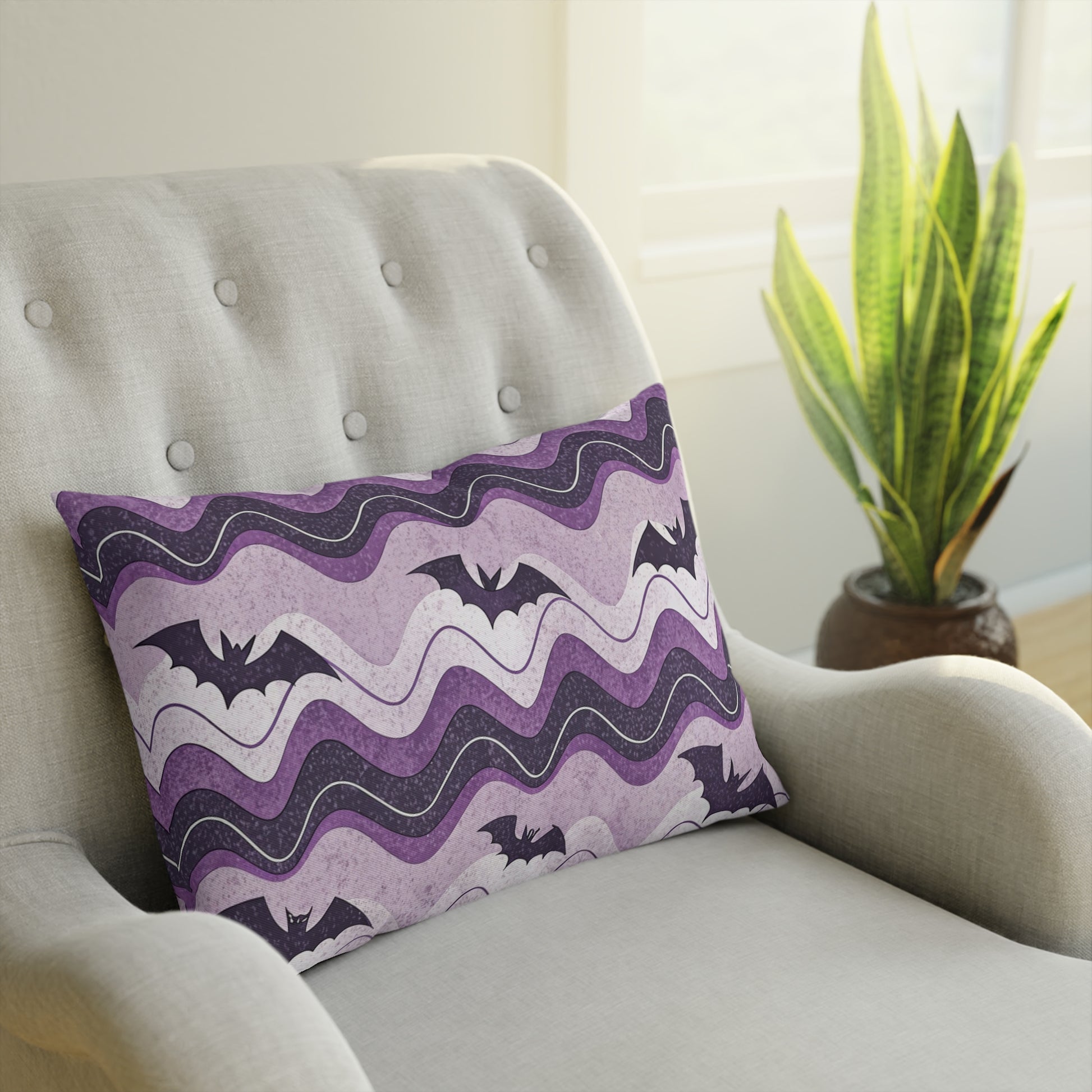 Bat Wave Cushion, Artsulli - Art is Long, Life is Short, Home Decor, , , , , , , 