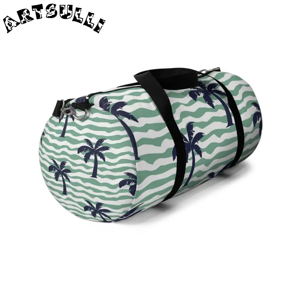 JAKKOUTTHEBXX Wavy Stripes and Palm Trees Duffel Bag JAKKOUTTHEBXX