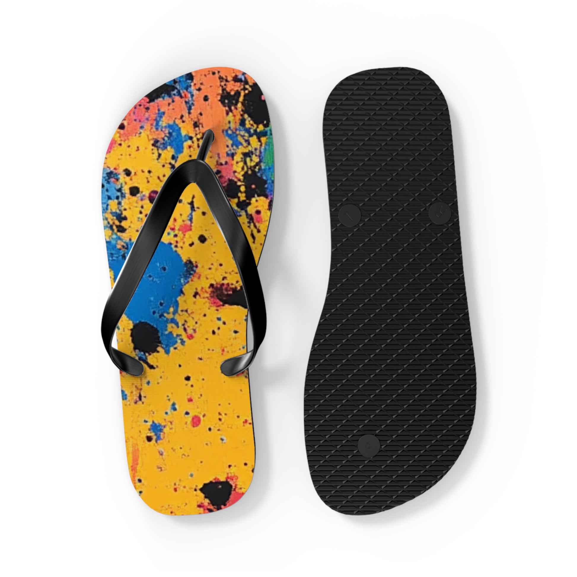 The Colors Of Paint Splatter Flip Flops, Artsulli - Art is Long, Life is Short, Shoes, , , , , , , 
