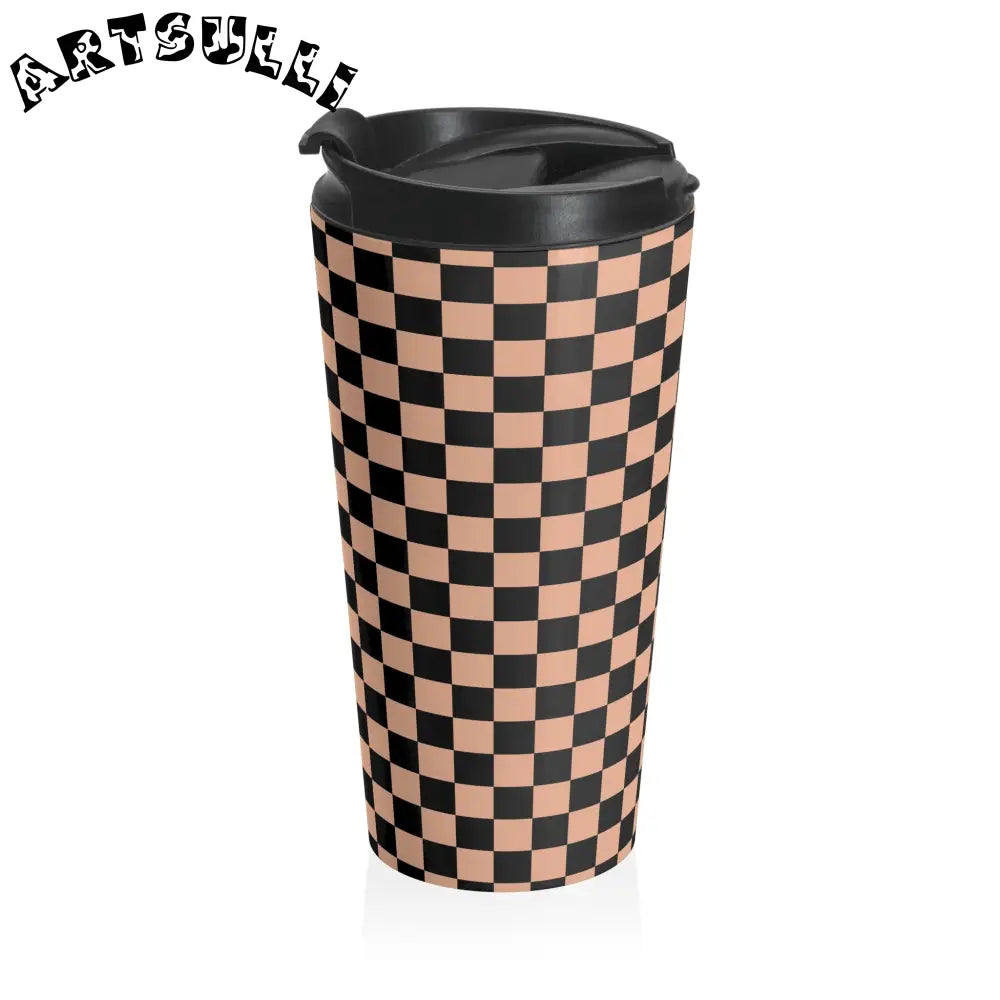JAKKOUTTHEBXX Checkerboard II Soft Orange and Black Stainless Steel