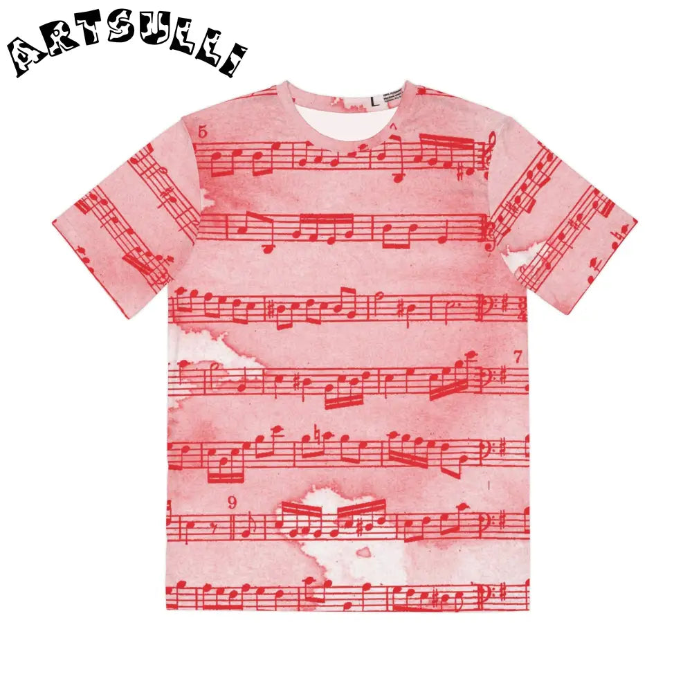 JAKKOUTTHEBXX Red Musical Score Print T-Shirt 2025