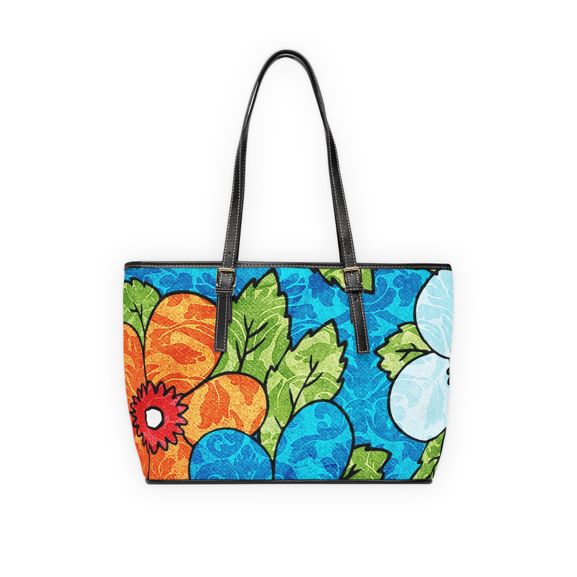 Blue Orange Groovy PU Leather Shoulder Bag, Artsulli - Art is Long, Life is Short, Bags, , , , , , , 