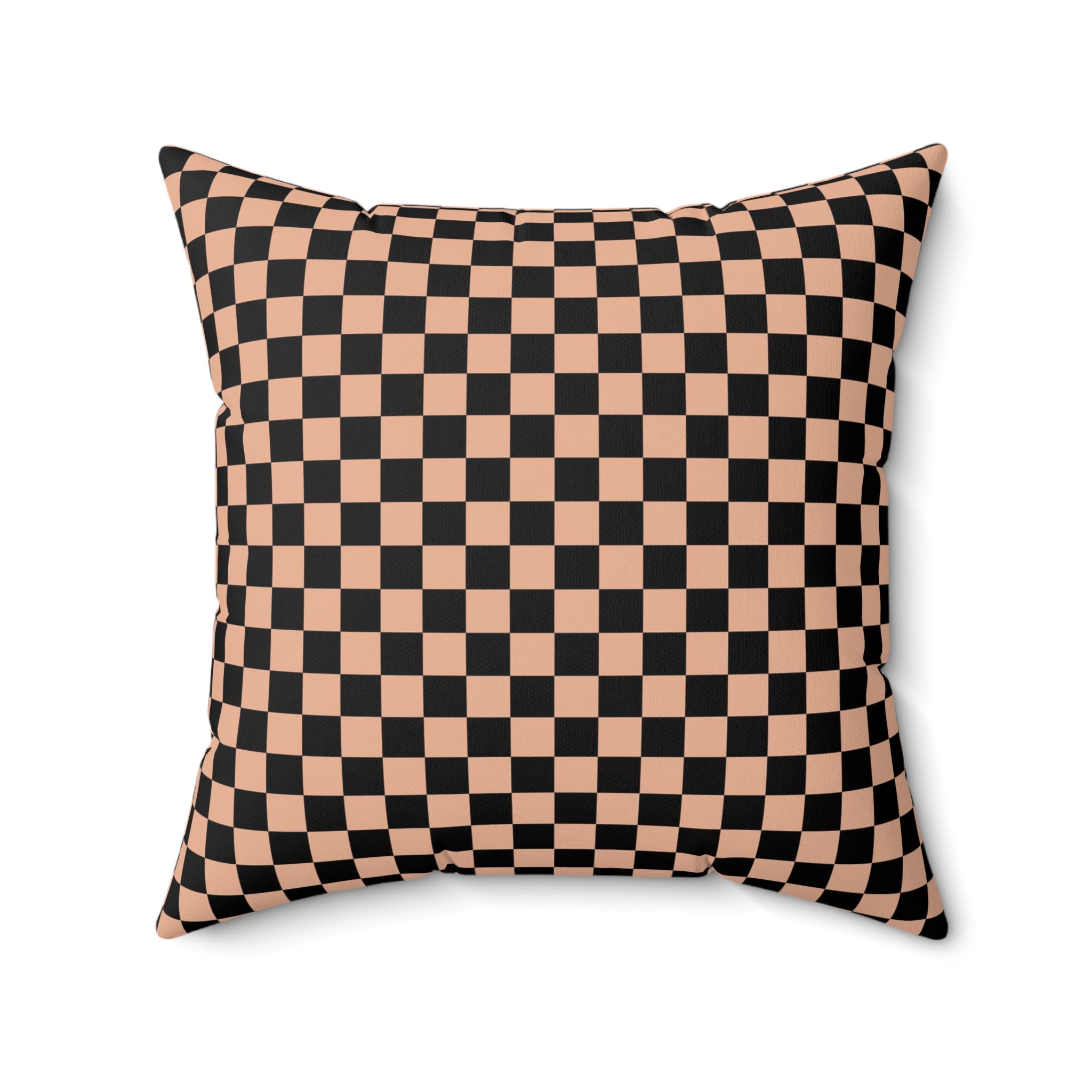 Checkerboard II Soft Orange and Black Spun Polyester Square Pillow, Artsulli - Art is Long, Life is Short, Home Decor, Size, 20" × 20", , , , , 16004800044346214801