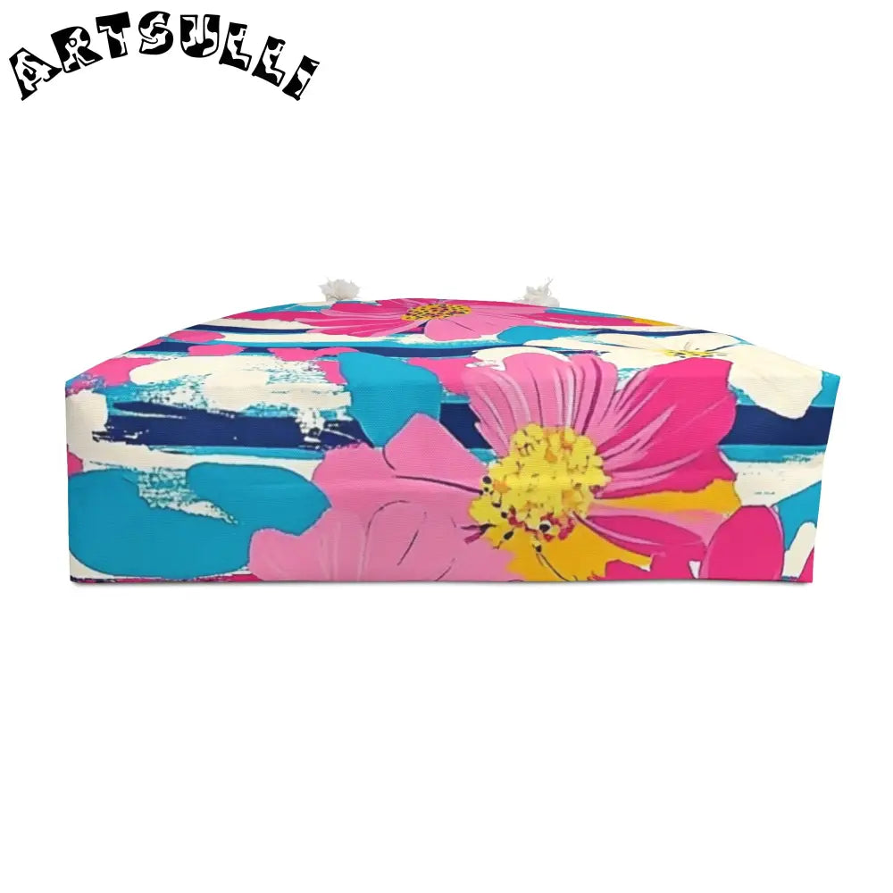 JAKKOUTTHEBXX Dayglo Floral Stripes II Multi-Color Weekender Bag