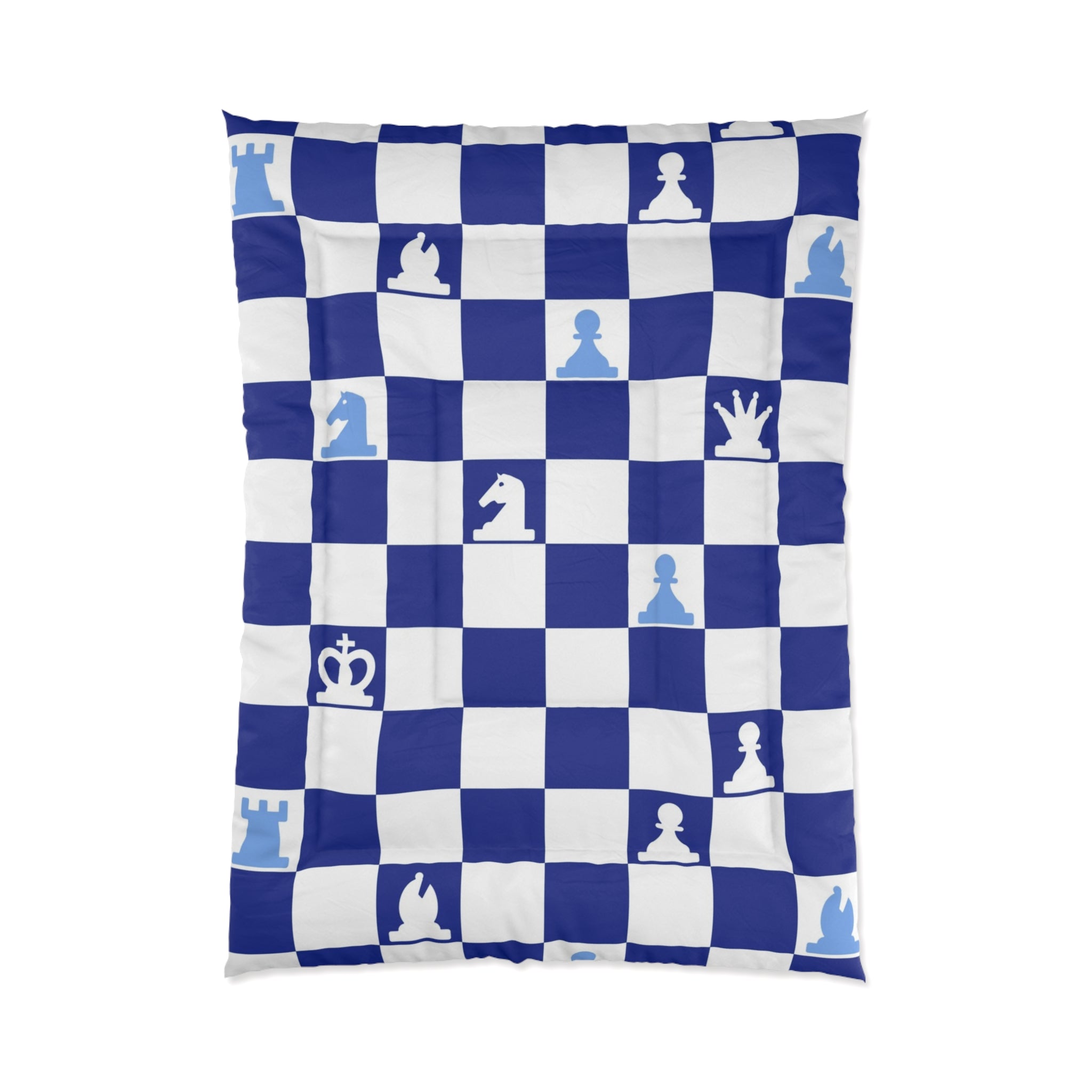 Chessboard Navy Blue Comforter, Artsulli - Art is Long, Life is Short, Home Decor, Size, 68" × 92", , , , , 58035575748787039134