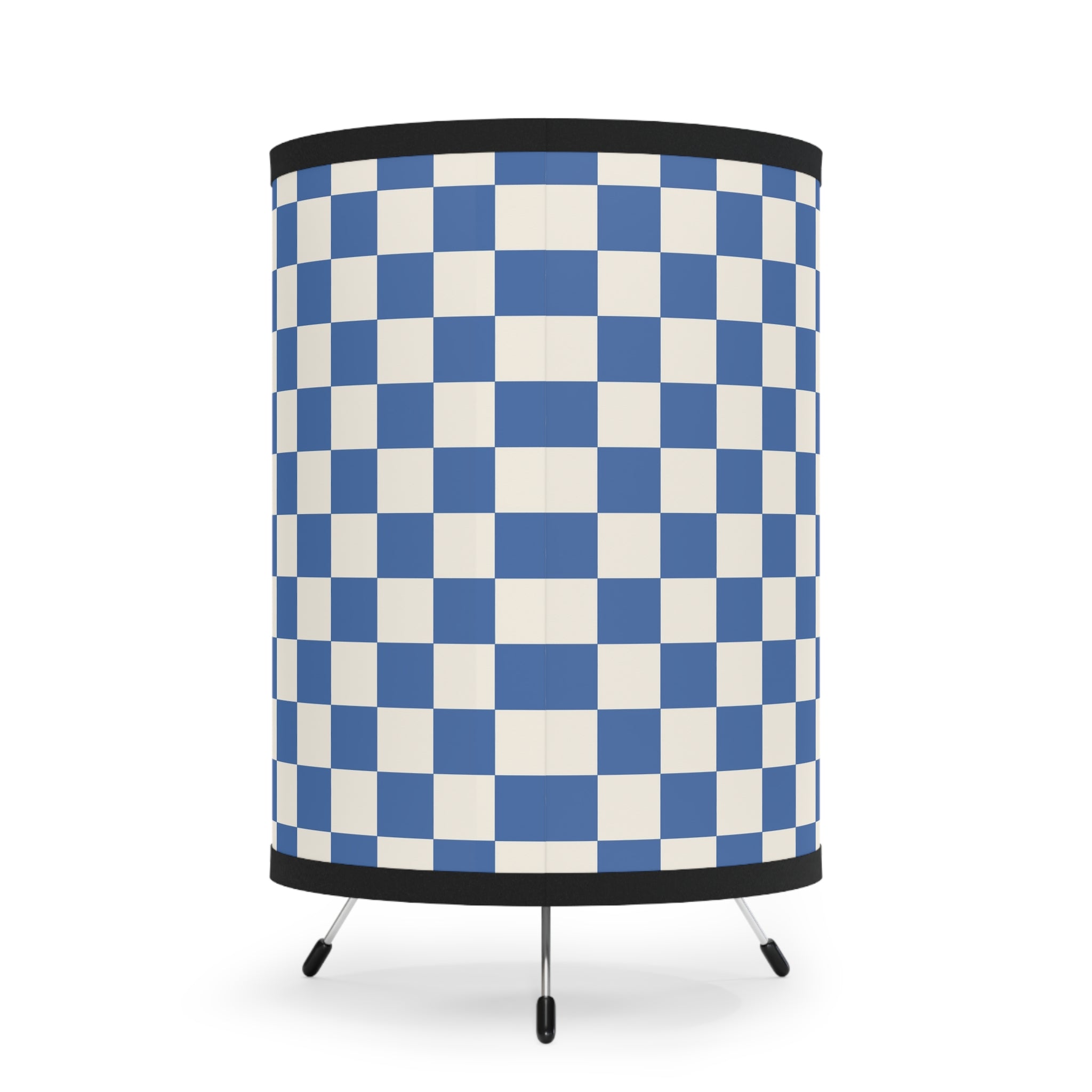 Checkerboard Blue Tripod Lamp with High-Res Printed Shade, US\CA plug, Artsulli - Art is Long, Life is Short, Home Decor, , , , , , , 
