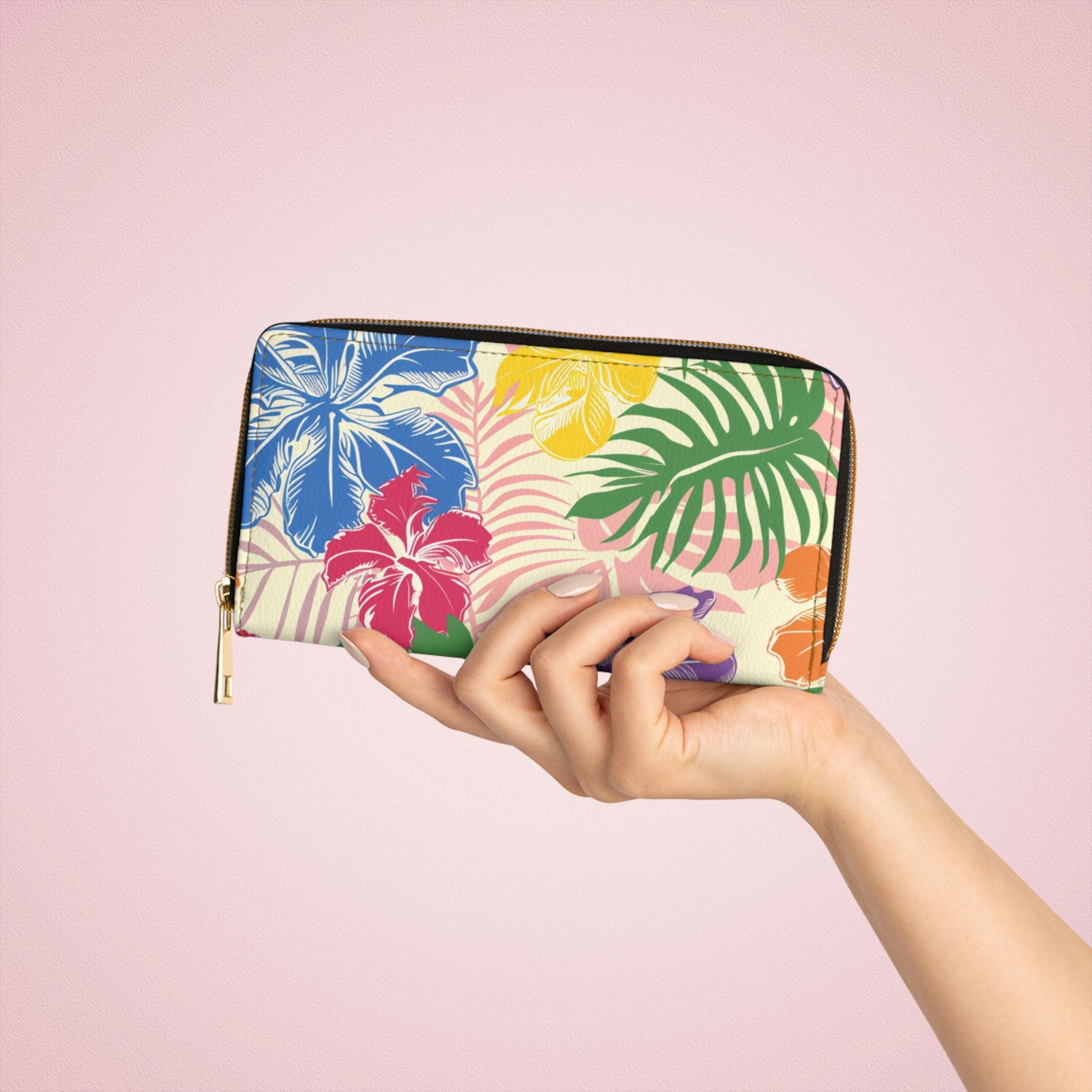 Blooming Tropical Flowers Zipper Wallet, Artsulli - Art is Long, Life is Short, Accessories, , , , , , , 