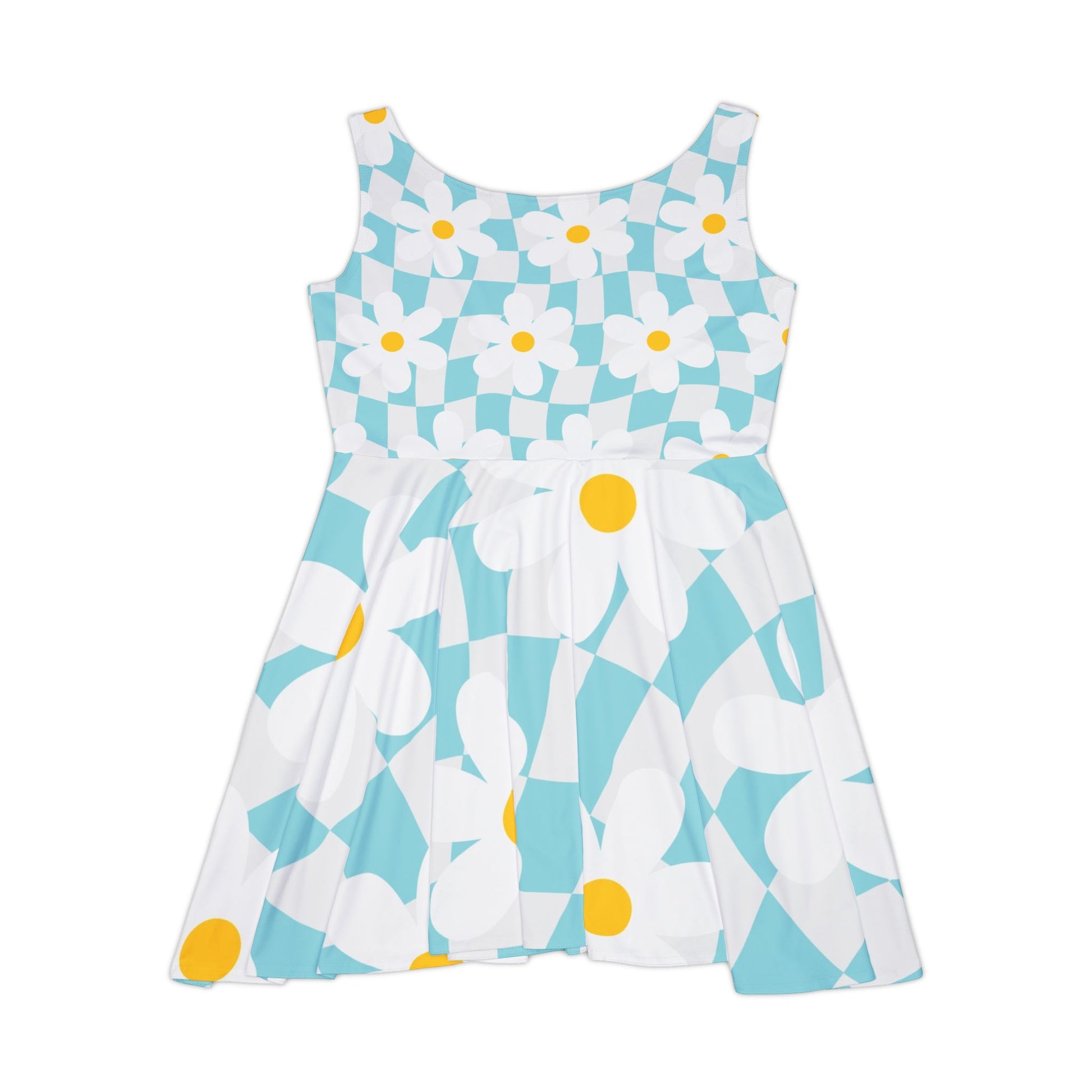 Trippy Check Garden Women's Skater Dress (AOP), Artsulli - Art is Long, Life is Short, All Over Prints, , , , , , , 