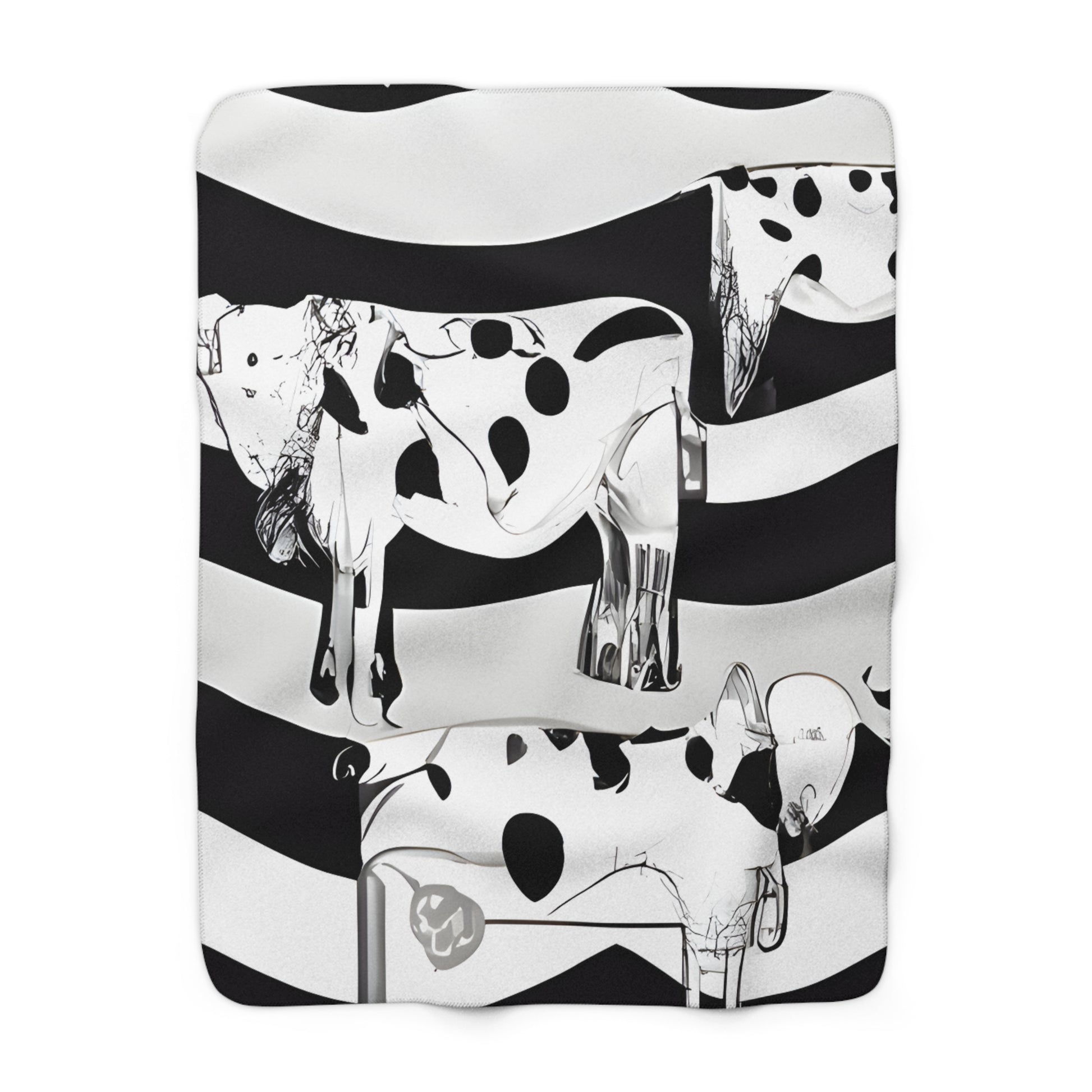 Cruellas Cattle Line Sherpa Fleece Blanket, Artsulli - Art is Long, Life is Short, Home Decor, Size, 50" × 60", , , , , 37047852992151