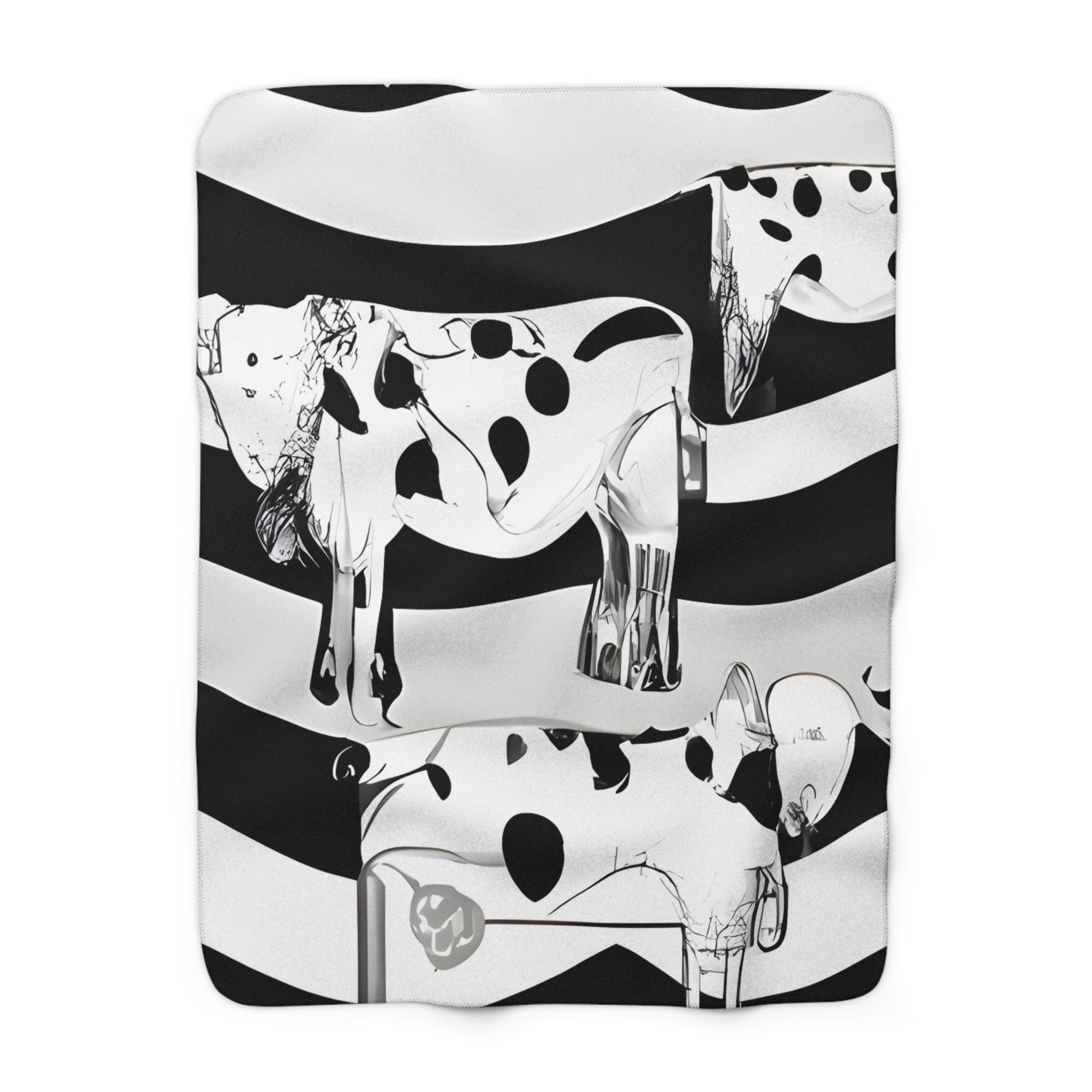 Cruellas Cattle Line Sherpa Fleece Blanket, Artsulli - Art is Long, Life is Short, Home Decor, Size, 50" × 60", , , , , 37047852992151
