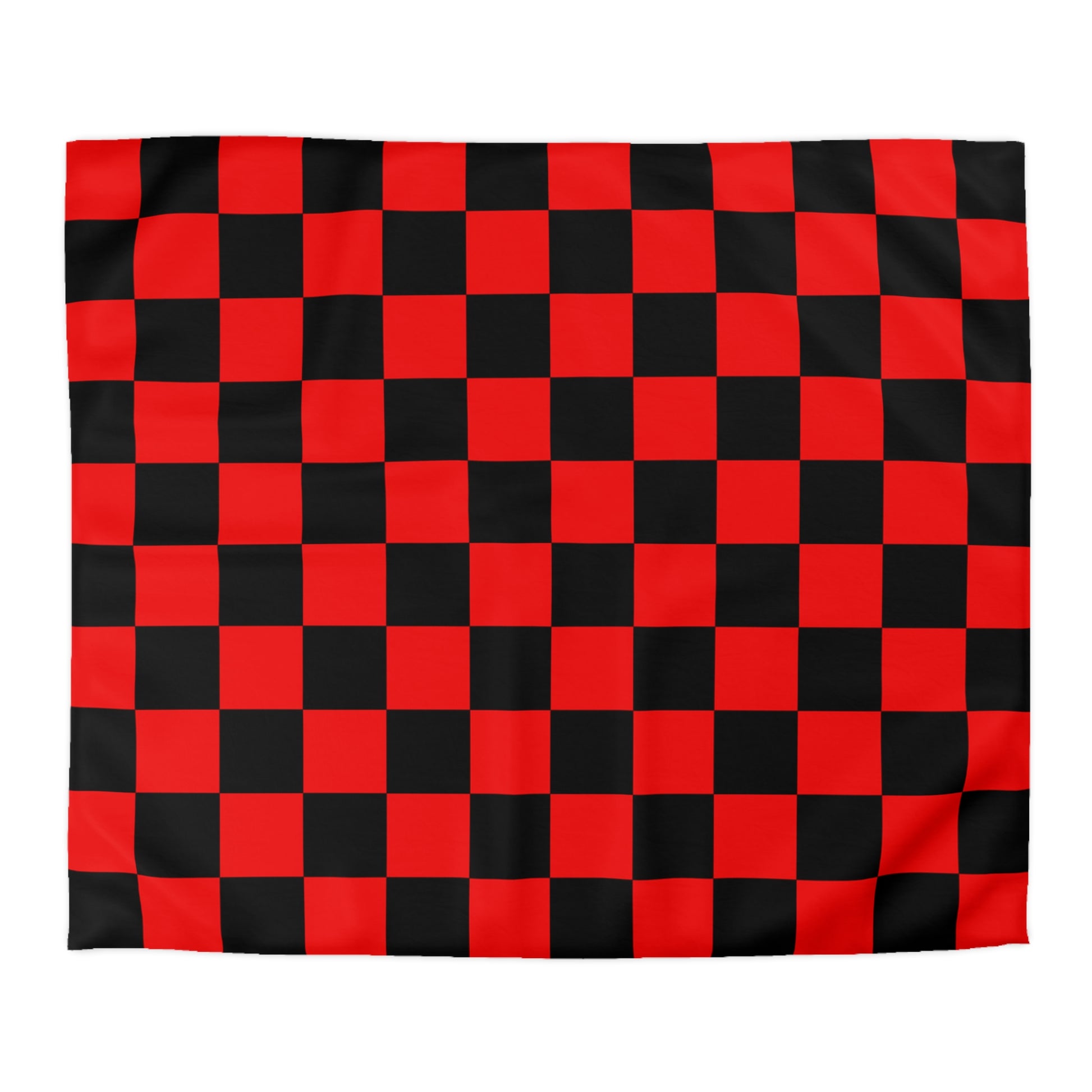 Checkerboard Red and Black Microfiber Duvet Cover, Artsulli - Art is Long, Life is Short, Home Decor, Size, King, Color, White, , , 32049480079946046074