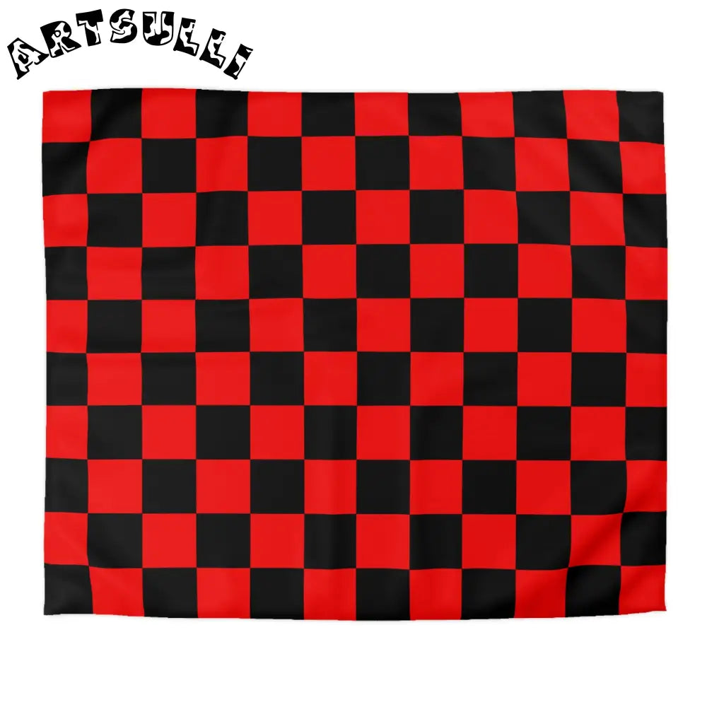 JAKKOUTTHEBXX Checkerboard Red and Black Microfiber Duvet Cover