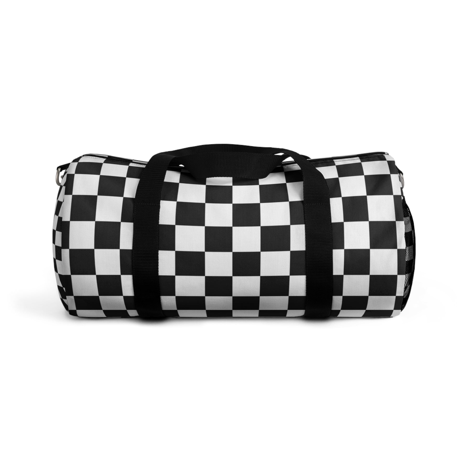 Checkerboard White and Black Duffel Bag, Artsulli - Art is Long, Life is Short, Bags, Size, Small, , , , , 32822487015653703812