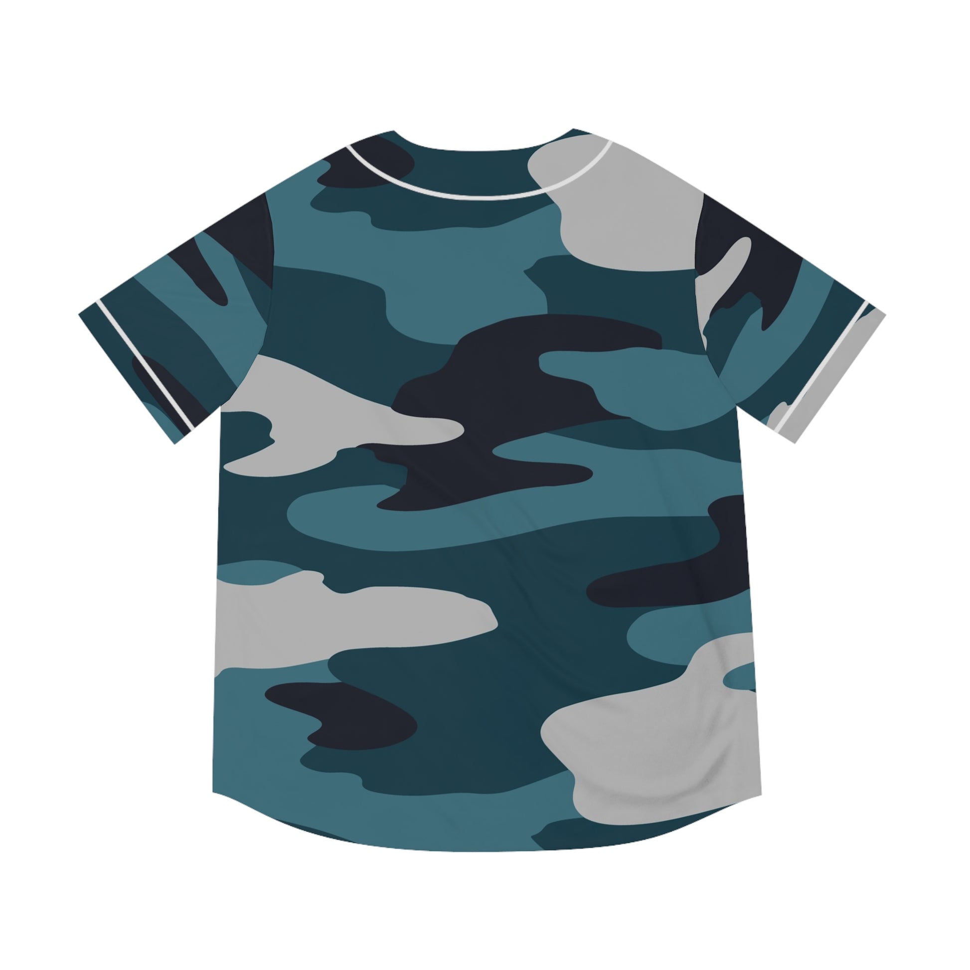 Blue Camouflage Men's Baseball Jersey (AOP), Artsulli - Art is Long, Life is Short, All Over Prints, , , , , , , 