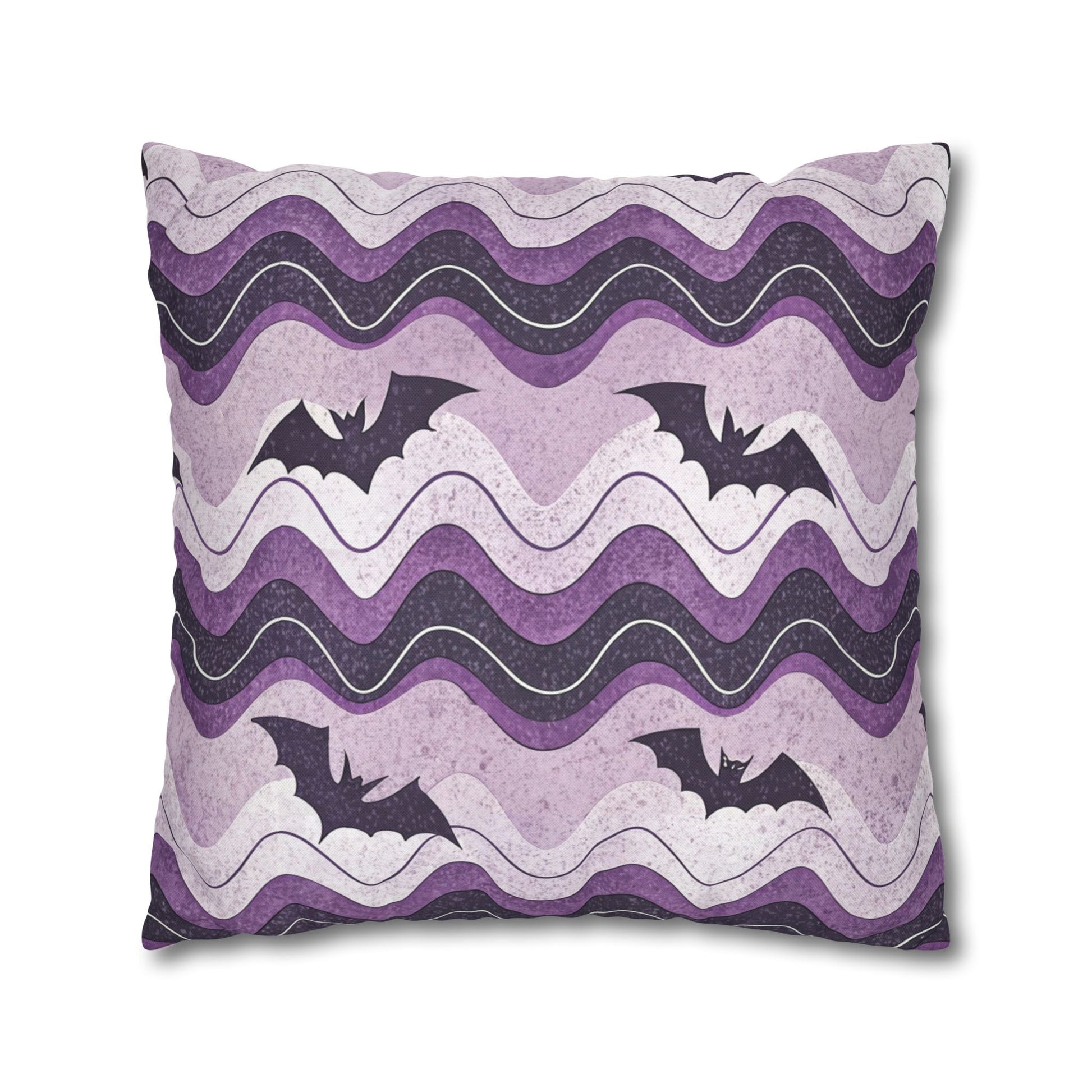 Bat Wave Spun Polyester Square Pillowcase, Artsulli - Art is Long, Life is Short, Home Decor, , , , , , , 