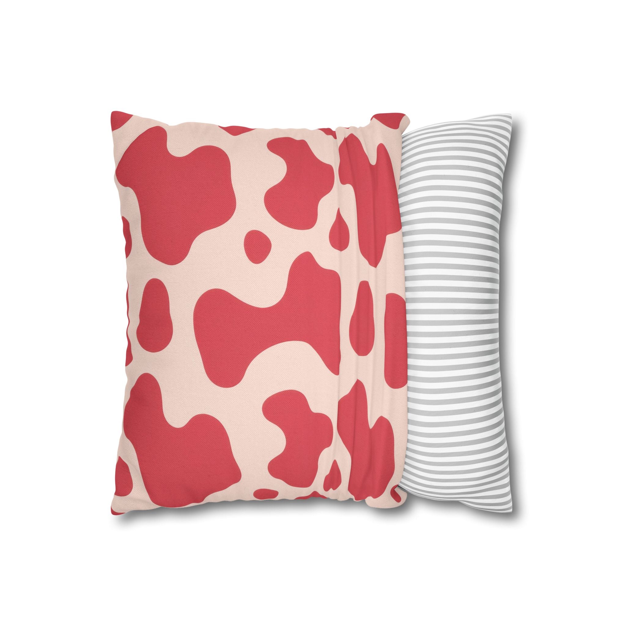 Red Jungle Cow Spun Polyester Square Pillowcase, Artsulli - Art is Long, Life is Short, Home Decor, , , , , , , 
