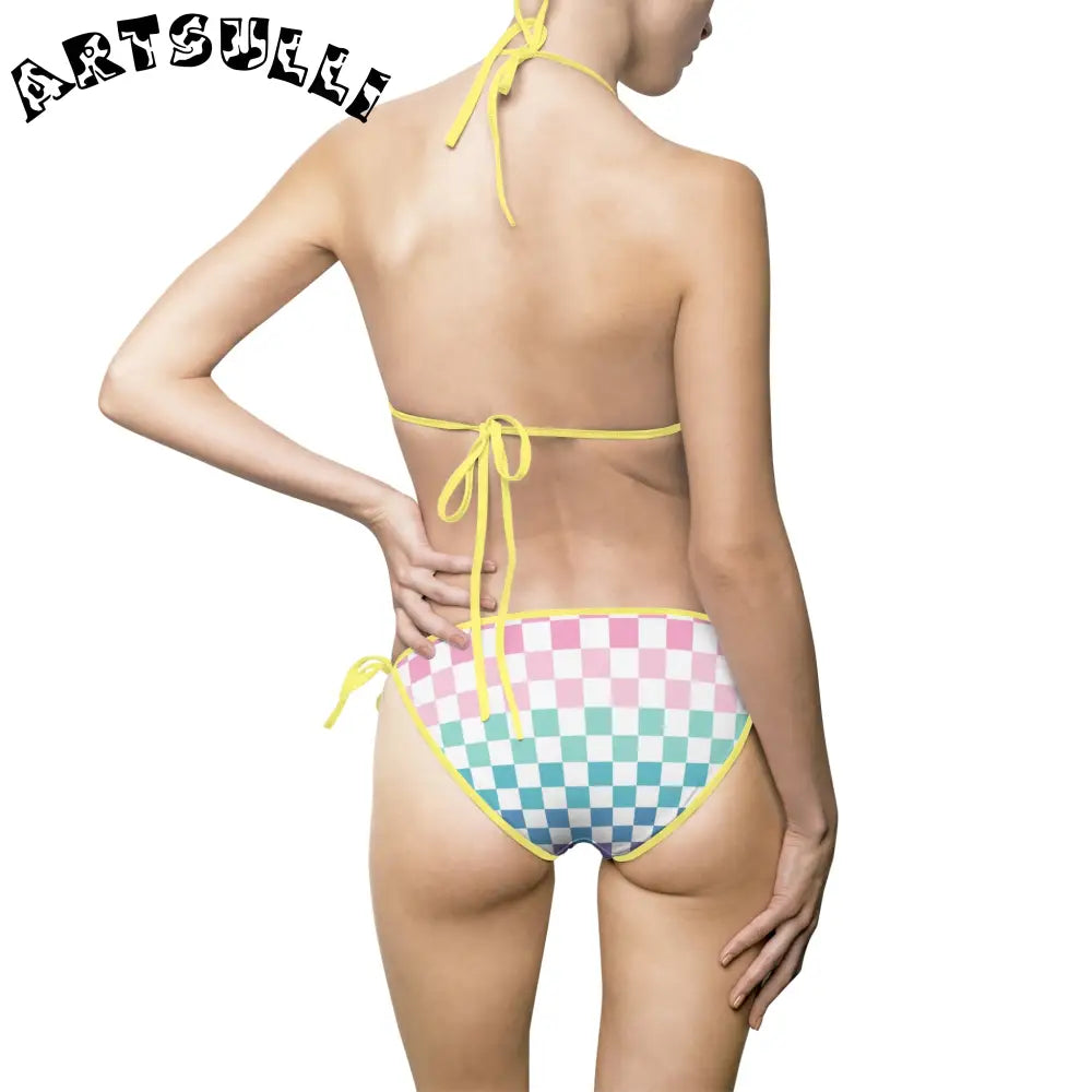 JAKKOUTTHEBXX Vaporwave Rainbow Checkerboard Multi-Color Women’s