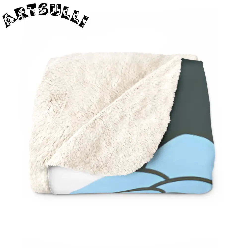 JAKKOUTTHEBXX Stripes x Roses Black and White Sherpa Fleece Blanket