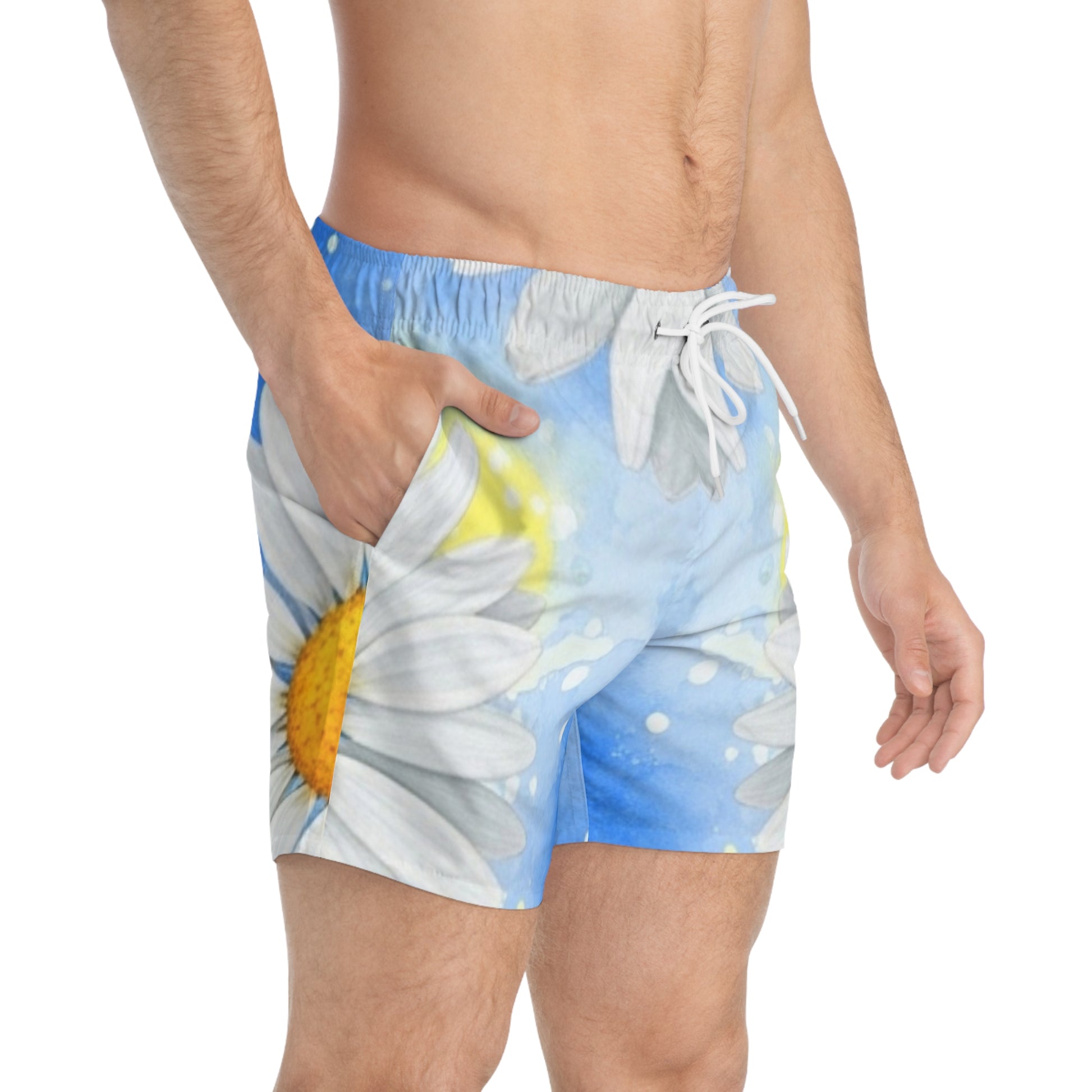 Daisies Swim Trunks (AOP), Artsulli - Art is Long, Life is Short, All Over Prints, , , , , , , 