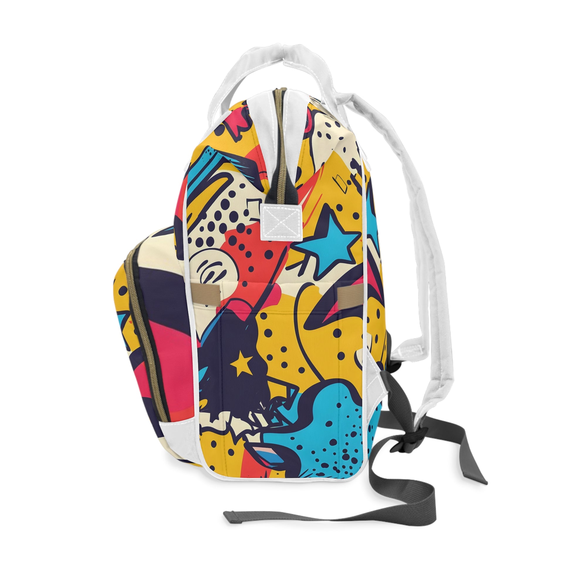Comic x Pop Art Multifunctional Diaper Backpack, Artsulli - Art is Long, Life is Short, Bags, , , , , , , 