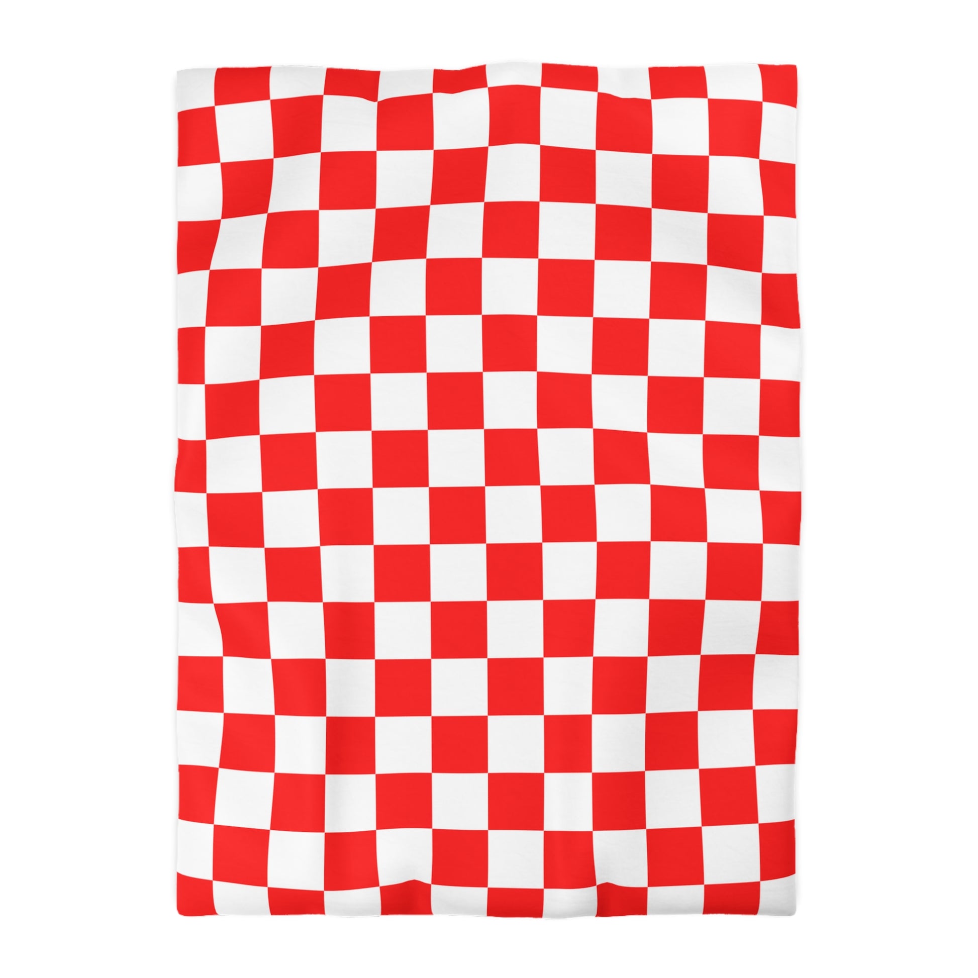 Checkerboard Red and White Microfiber Duvet Cover, Artsulli - Art is Long, Life is Short, Home Decor, Size, Twin XL, Color, White, , , 19864025584151833699