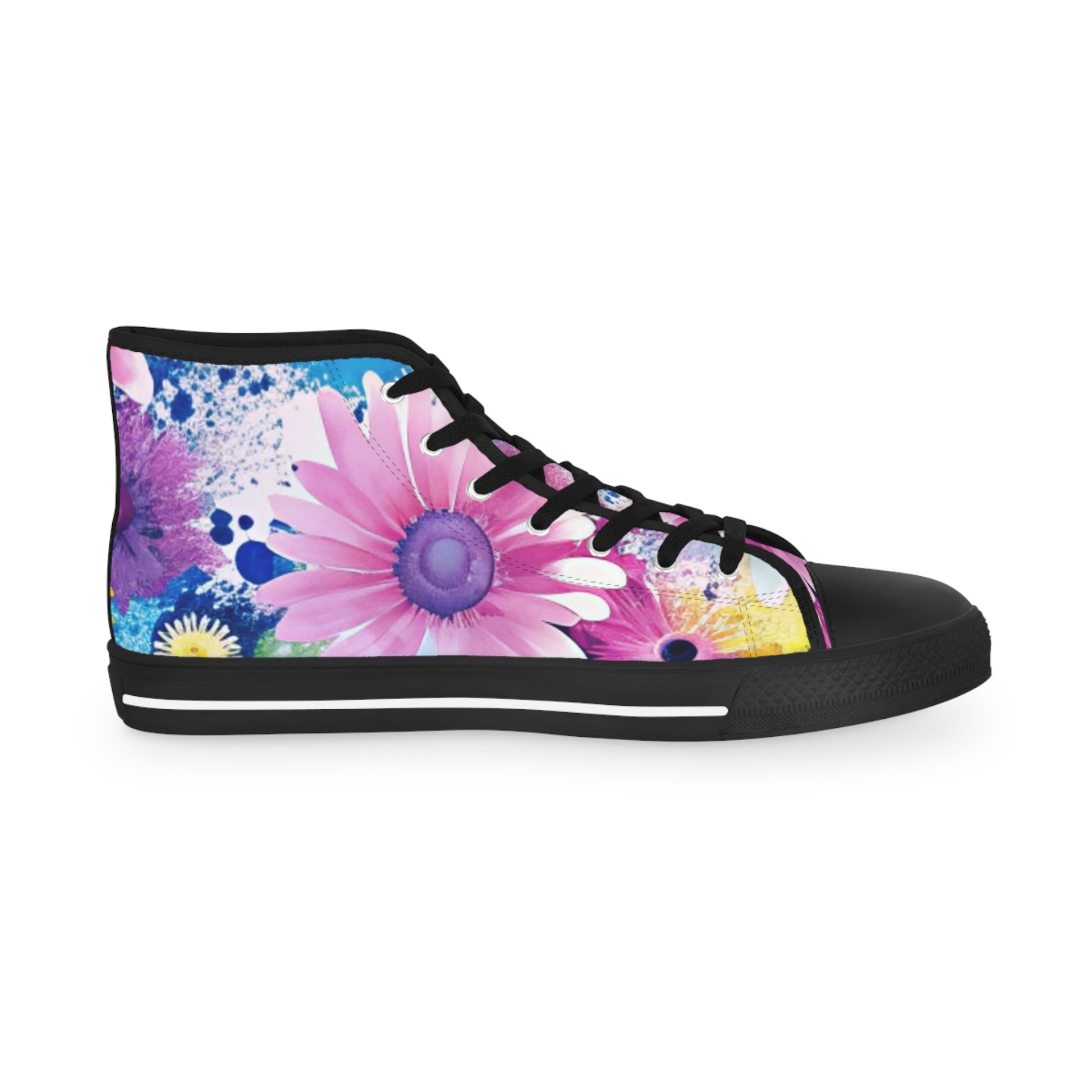 Magical Flower Explosion Multi-Color Men's High Top Sneakers, Artsulli - Art is Long, Life is Short, Shoes, , , , , , , 